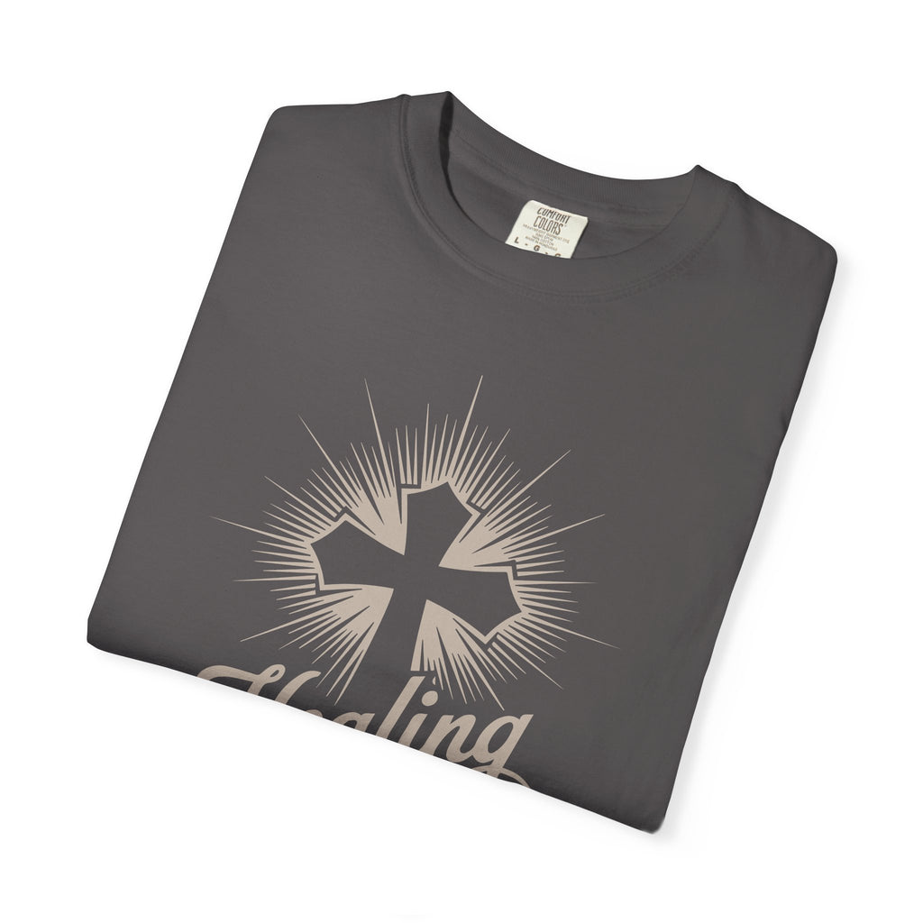 Inspirational Cross Tee - Healing Happens In His Presence