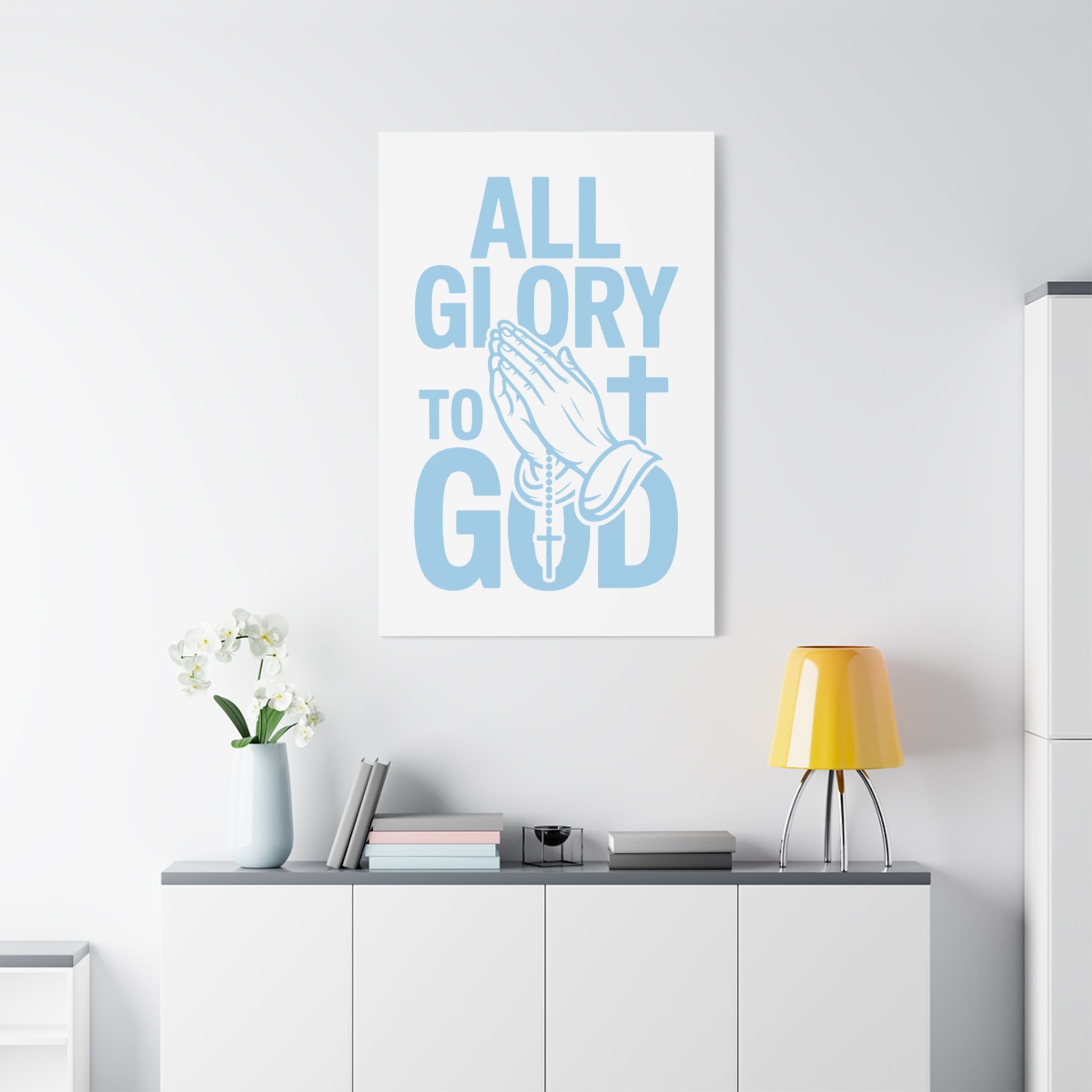 Religious Wall Art Canvas Print, Christian Home Decor, Inspirational Gift, Praying Hands Artwork, Faith Decor for Church