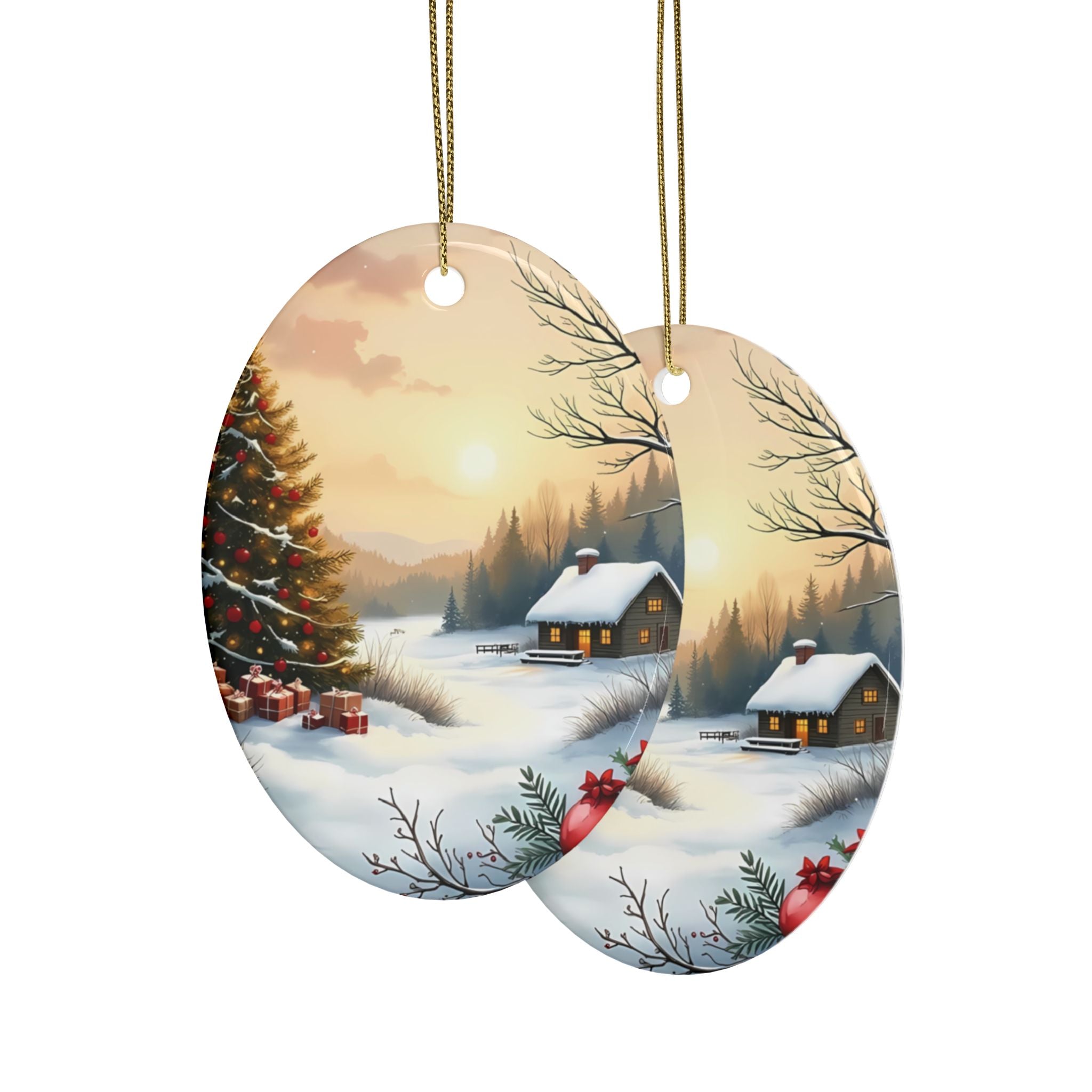 Heart-Shaped Ceramic Ornaments, Cozy Winter Decorations, Holiday Celebrations, Christmas Tree Decor, Personalized Gift