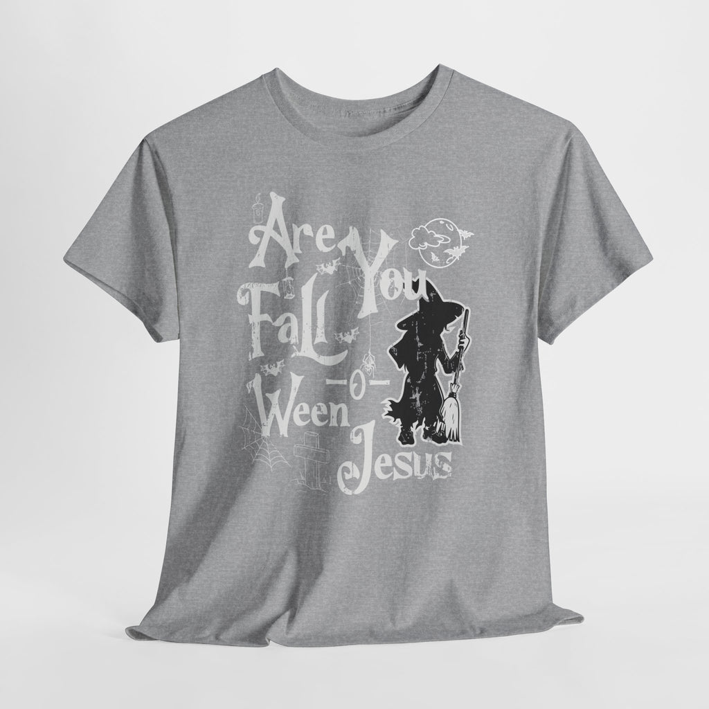 Fall-Themed Unisex Heavy Cotton Tee - Halloween, Jesus Celebration, Autumn Vibes, Casual Wear, Gift Idea