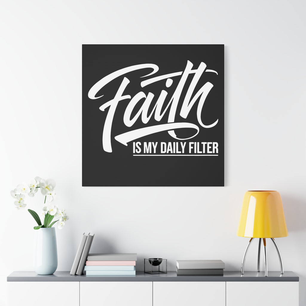 Inspirational Canvas Wall Art, Faith Quote Decor, Motivational Home Decor, Gray Wall Hanging, Gift for Faith Lovers