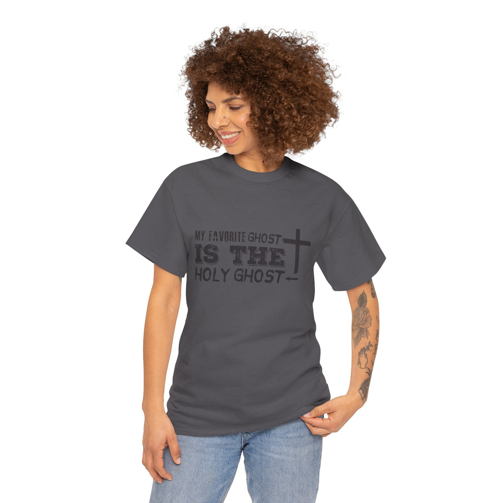 Unisex Cotton Tee - My Favorite Ghost is the Holy Ghost Shirt, Religious T-Shirt, Christian Apparel, Spiritual Gift, Halloween Shirt