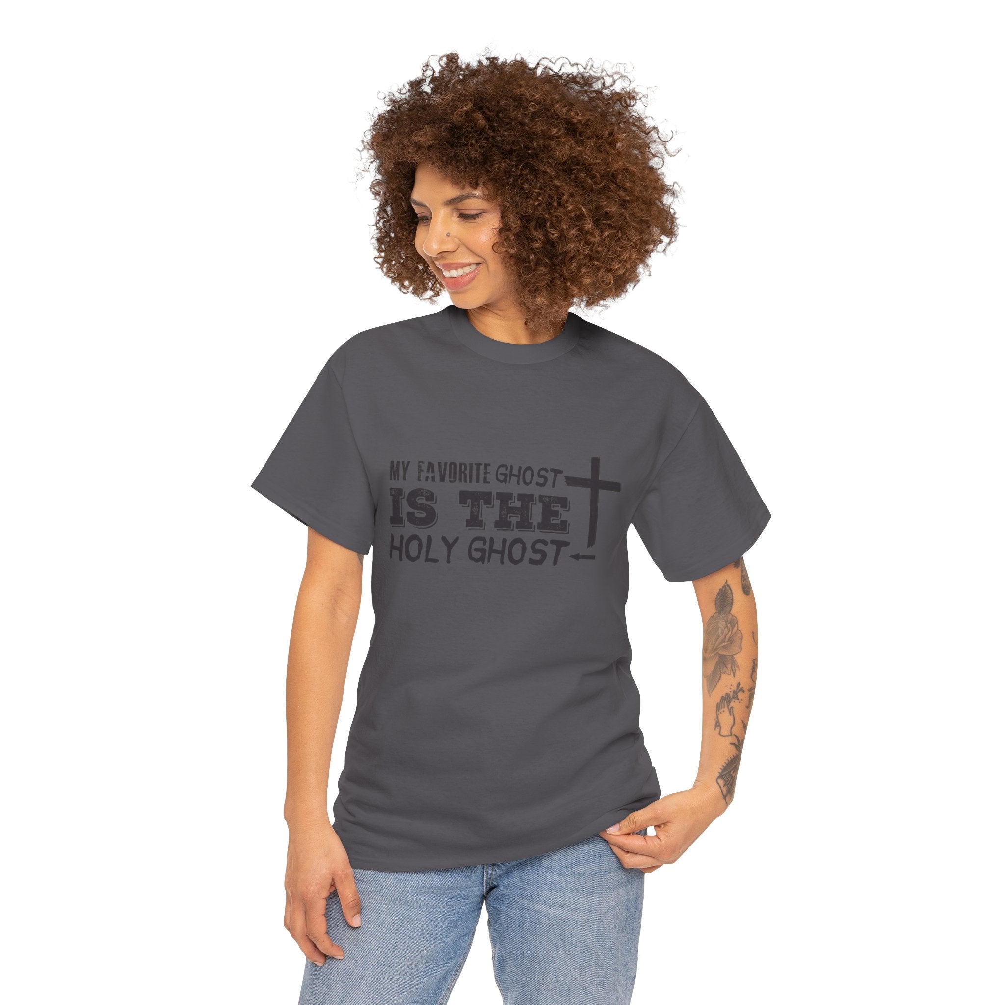 Unisex Cotton Tee - My Favorite Ghost is the Holy Ghost Shirt, Religious T-Shirt, Christian Apparel, Spiritual Gift, Halloween Shirt