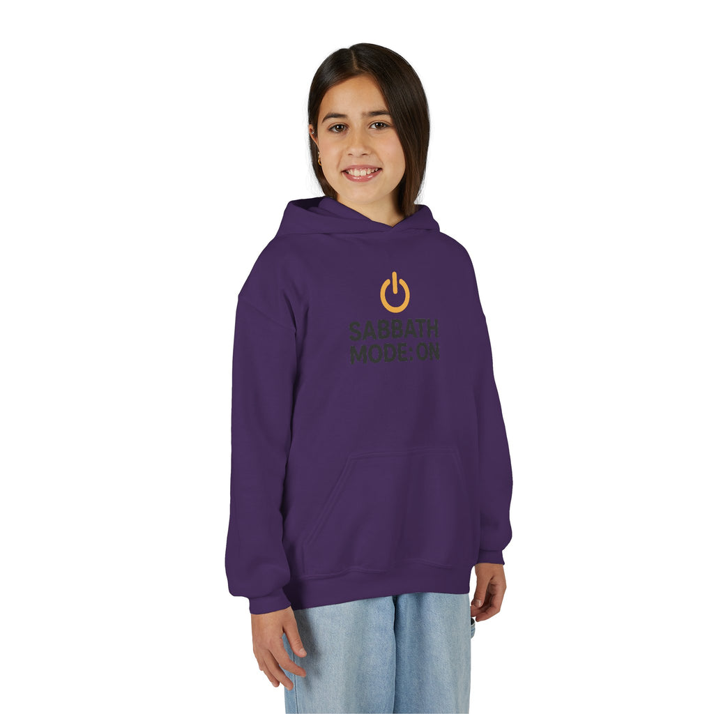 Sabbath Mode Youth Hoodie, Comfortable Hooded Sweatshirt for Kids, Perfect for Religious Observances, Christian Gift, Sunday Wear