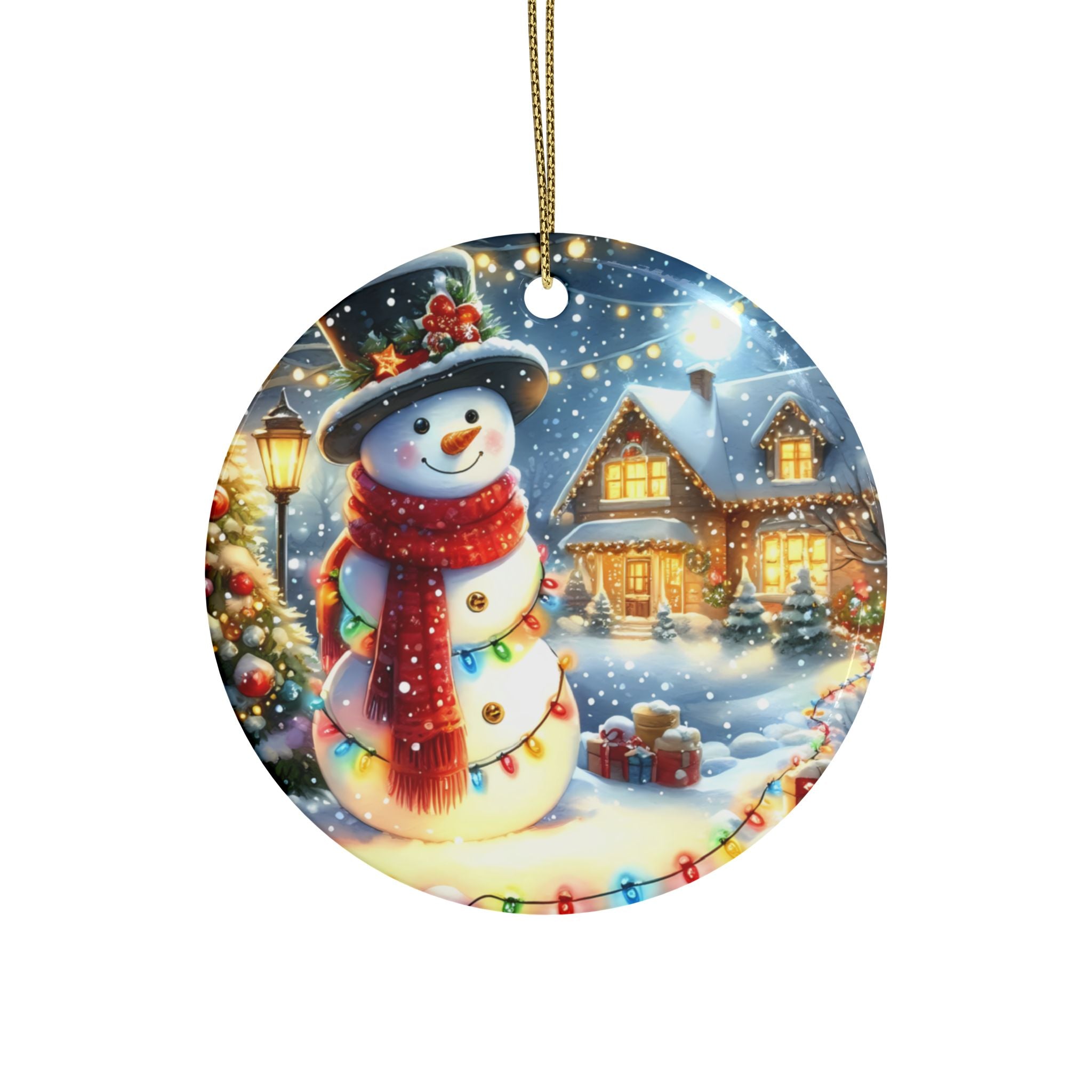 Festive Ceramic Ornaments - Heart-Shaped Snowman Decorations for Christmas, Tree Decor, Holiday Gifts, Home Accents