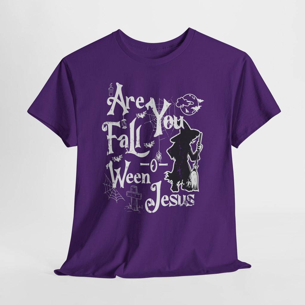 Fall-Themed Unisex Heavy Cotton Tee - Halloween, Jesus Celebration, Autumn Vibes, Casual Wear, Gift Idea
