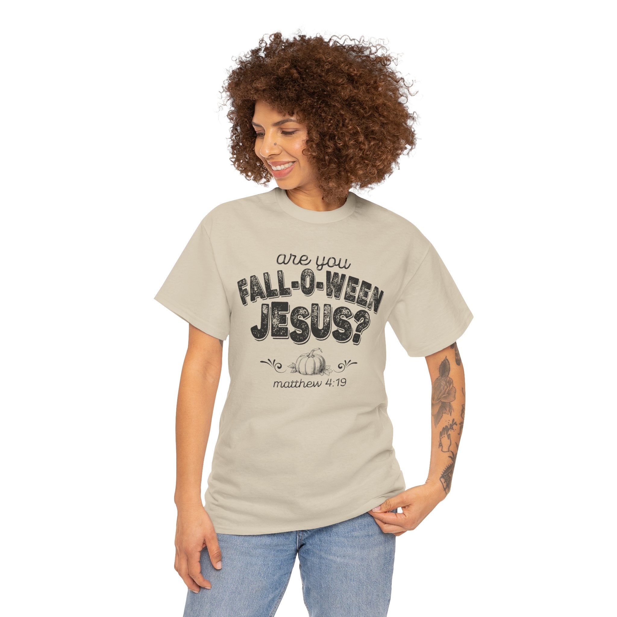 Fall-Themed Tee, Are You Fall-O-Ween Jesus, Unisex Cotton Shirt, Funny Fall Apparel, Halloween T-Shirt, Thanksgiving Gift Ideas