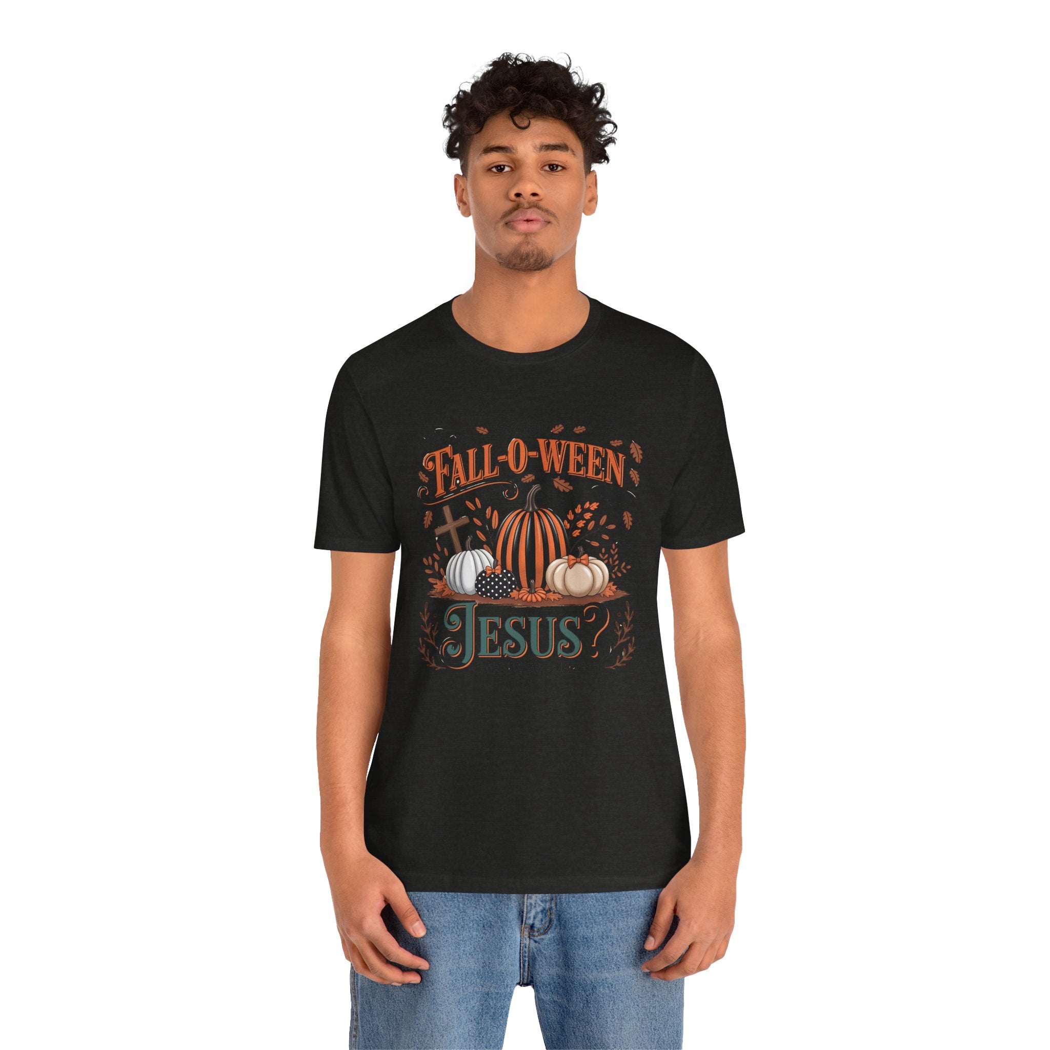 Fall-O-Ween Jesus Tee, Funny Fall T-Shirt, Unisex Pumpkin Shirt, Halloween Christian Top, Autumn Graphic Tee, Religious Casual Wear