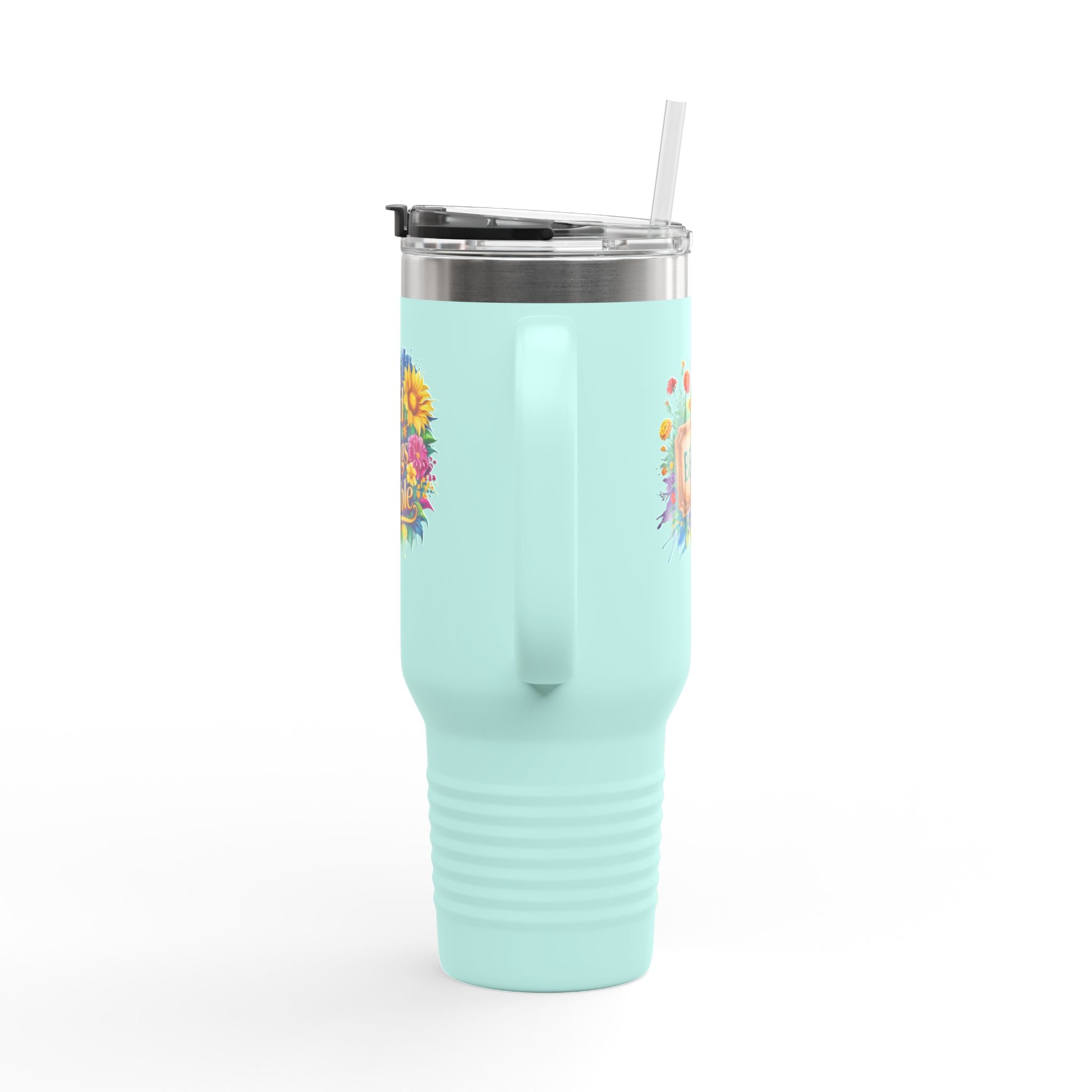 Inspirational Travel Mug, 40oz Insulated Coffee Cup, Floral Design, Motivational Gift for Travelers, Perfect for Road Trips, Keep [...]