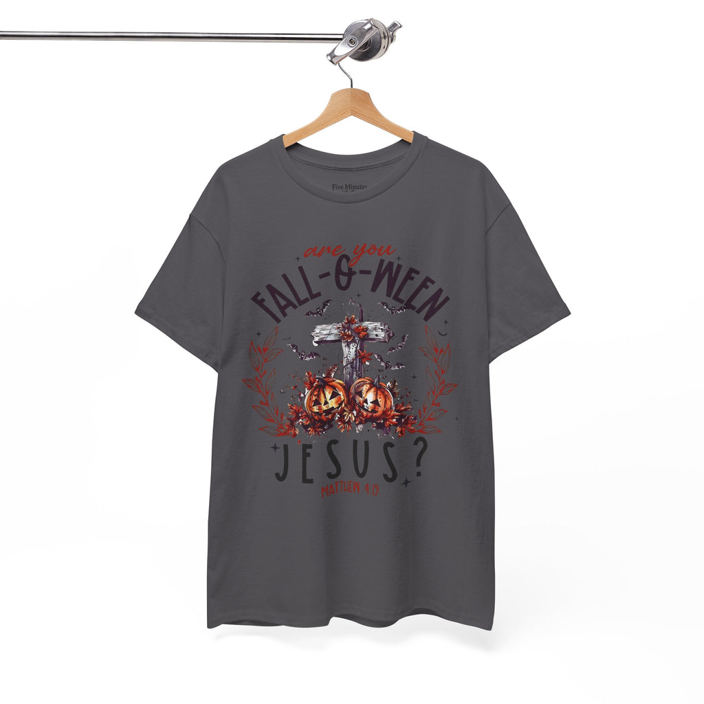 Fall-O-Ween Jesus Unisex Heavy Cotton Tee, Halloween Shirt, Christian T-Shirt, Autumn Apparel, Gift for Him/Her