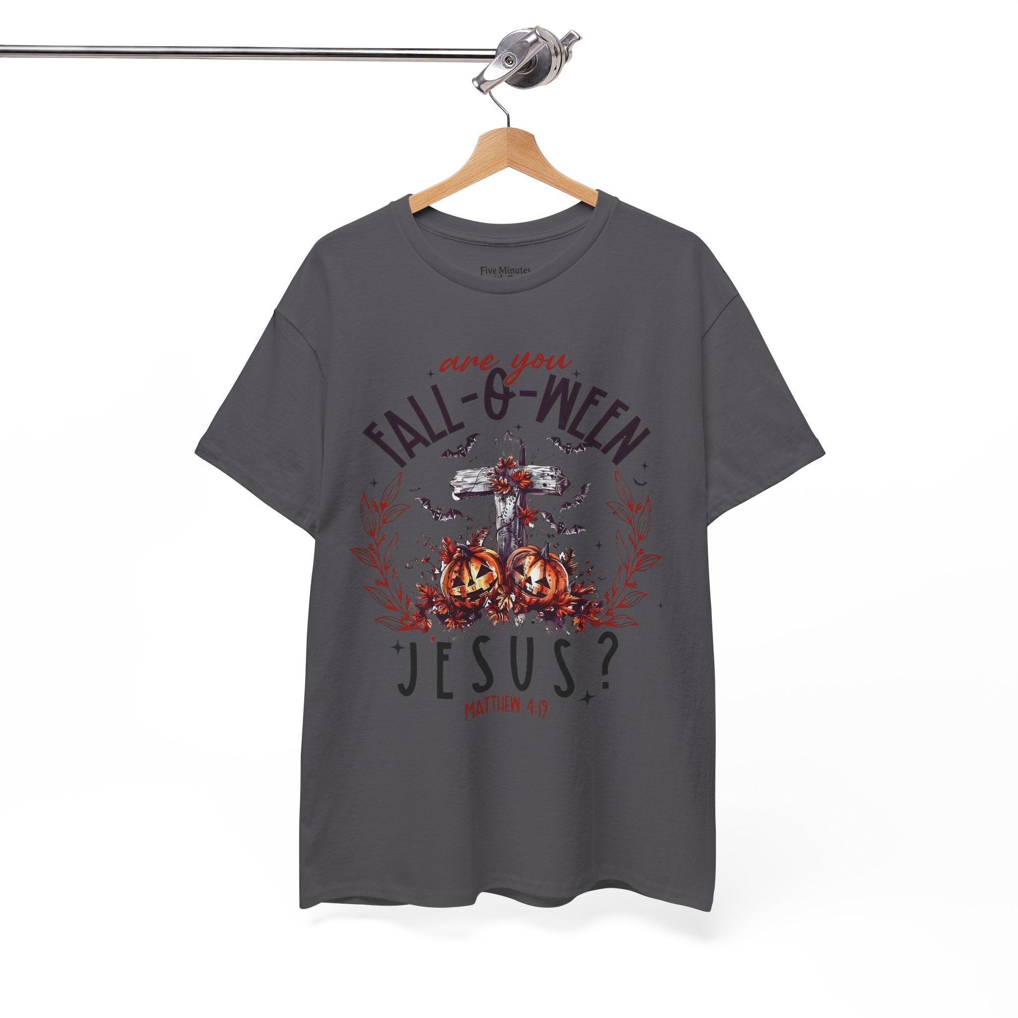 Fall-O-Ween Jesus Unisex Heavy Cotton Tee, Halloween Shirt, Christian T-Shirt, Autumn Apparel, Gift for Him/Her