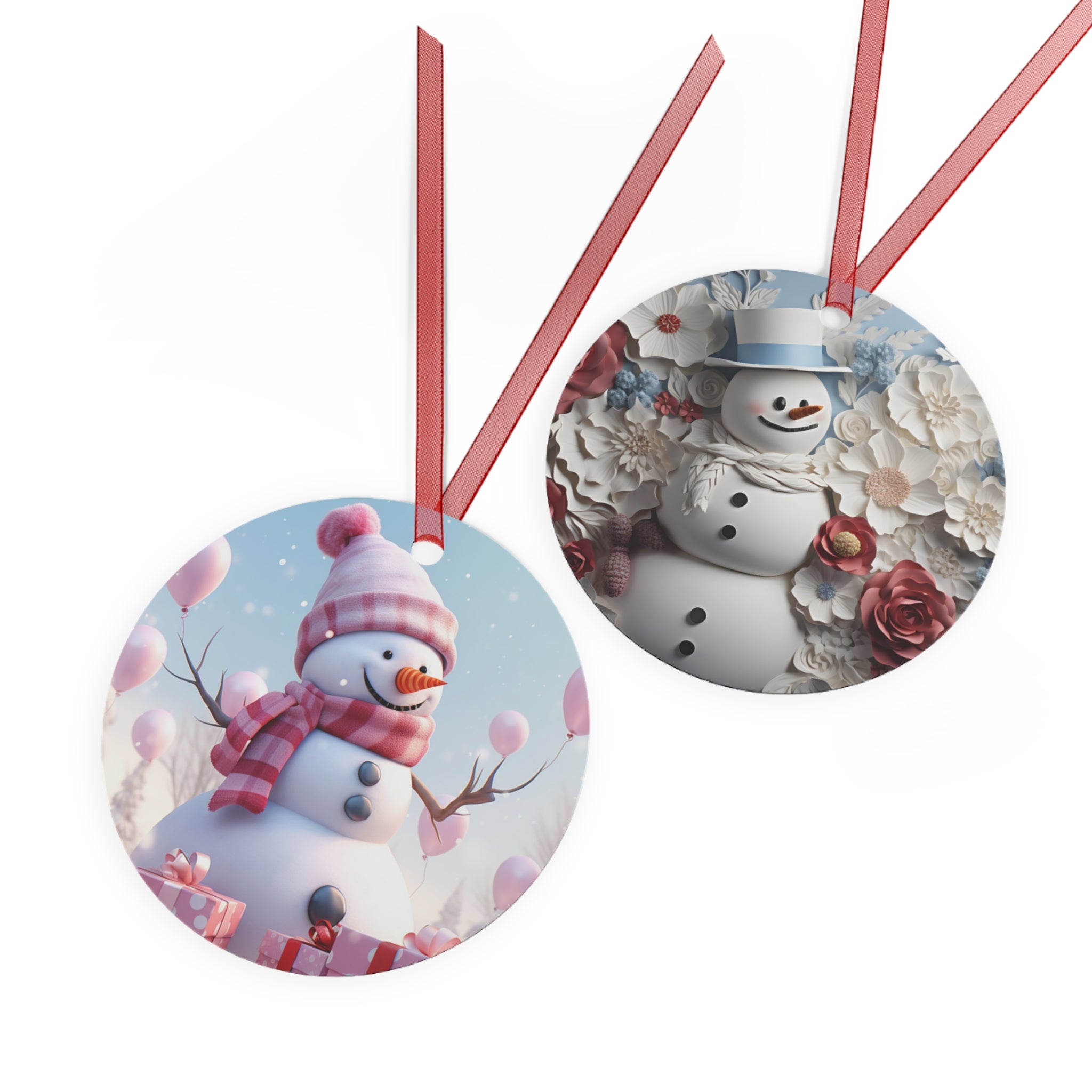 Festive Snowman Metal Ornaments | Holiday Decorations, Christmas Tree, Winter Decor, Gift Tags, Seasonal Charm