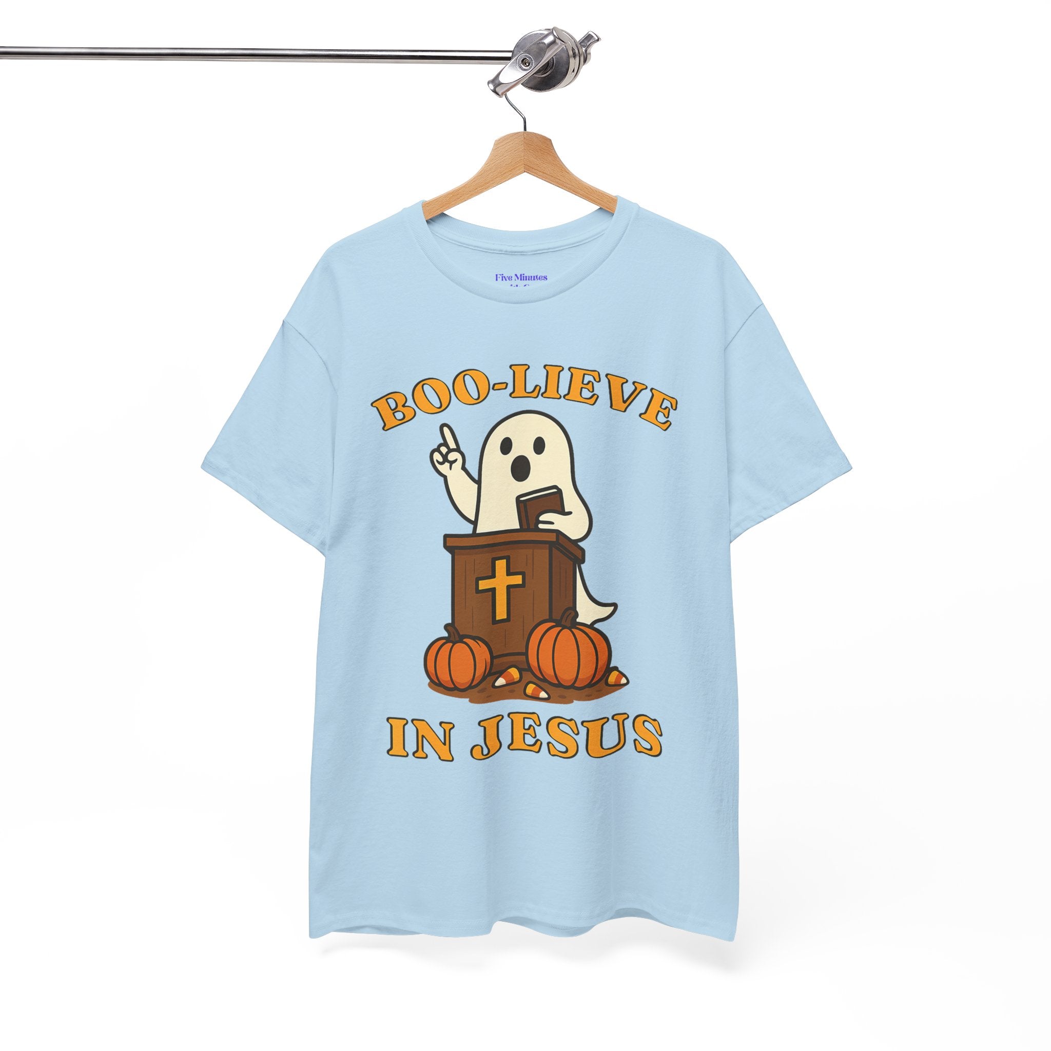 Boo-Lieve in Jesus Tee, Halloween Shirt, Unisex Cotton Tee, Fall Fashion, Religious T-Shirt, Spooky Season Apparel