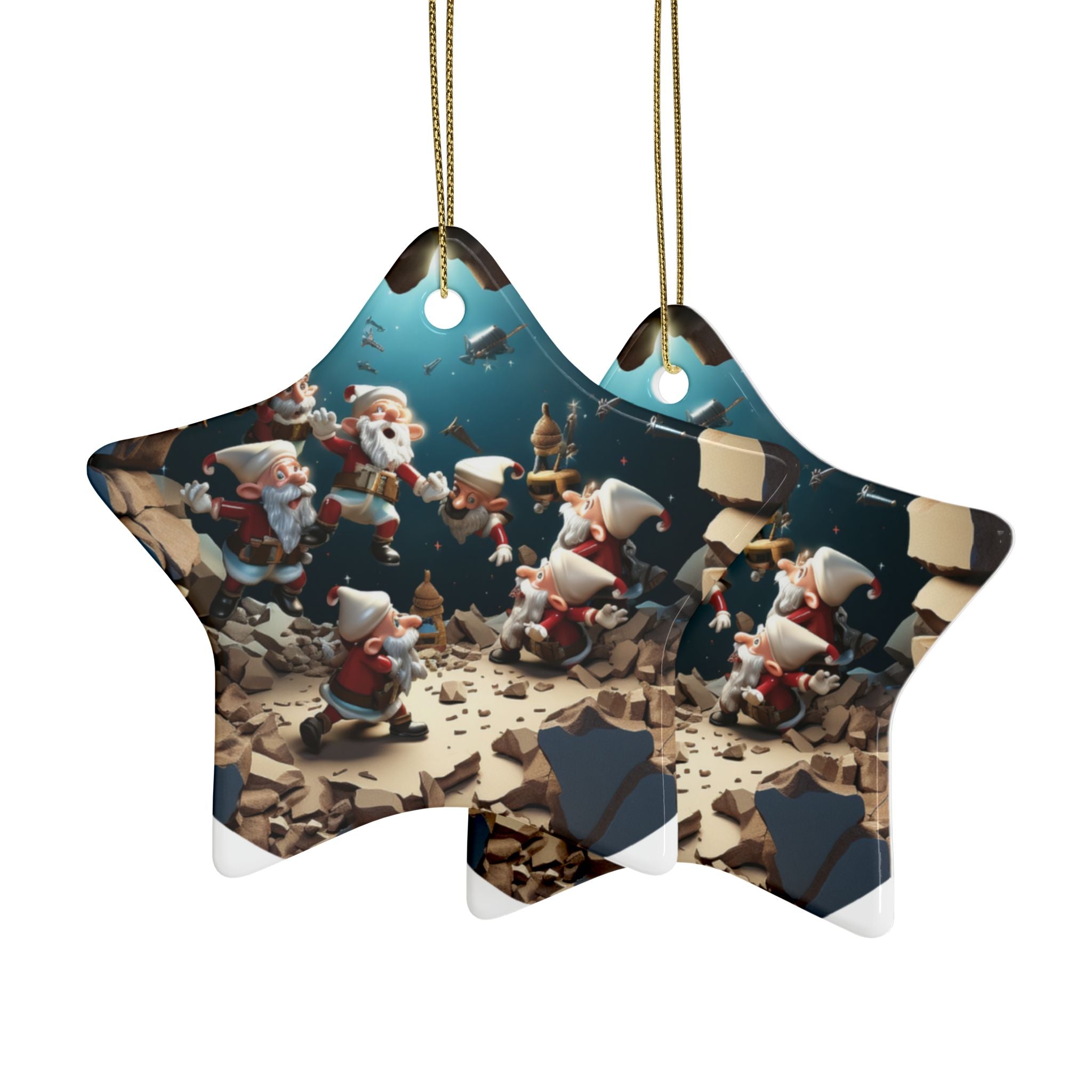 Heart-Shaped Ceramic Ornaments, Fun Santa Theme Decorations, Holiday Tree Decor, Christmas Gifts, Festive Home Accents
