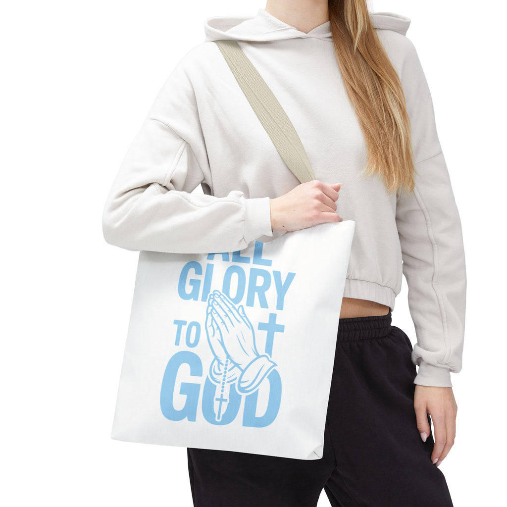 Faith-Inspired Tote Bag, All Glory to God, Christian Gift, Reusable Shopping Bag, Inspirational Tote, Church Event Carryall