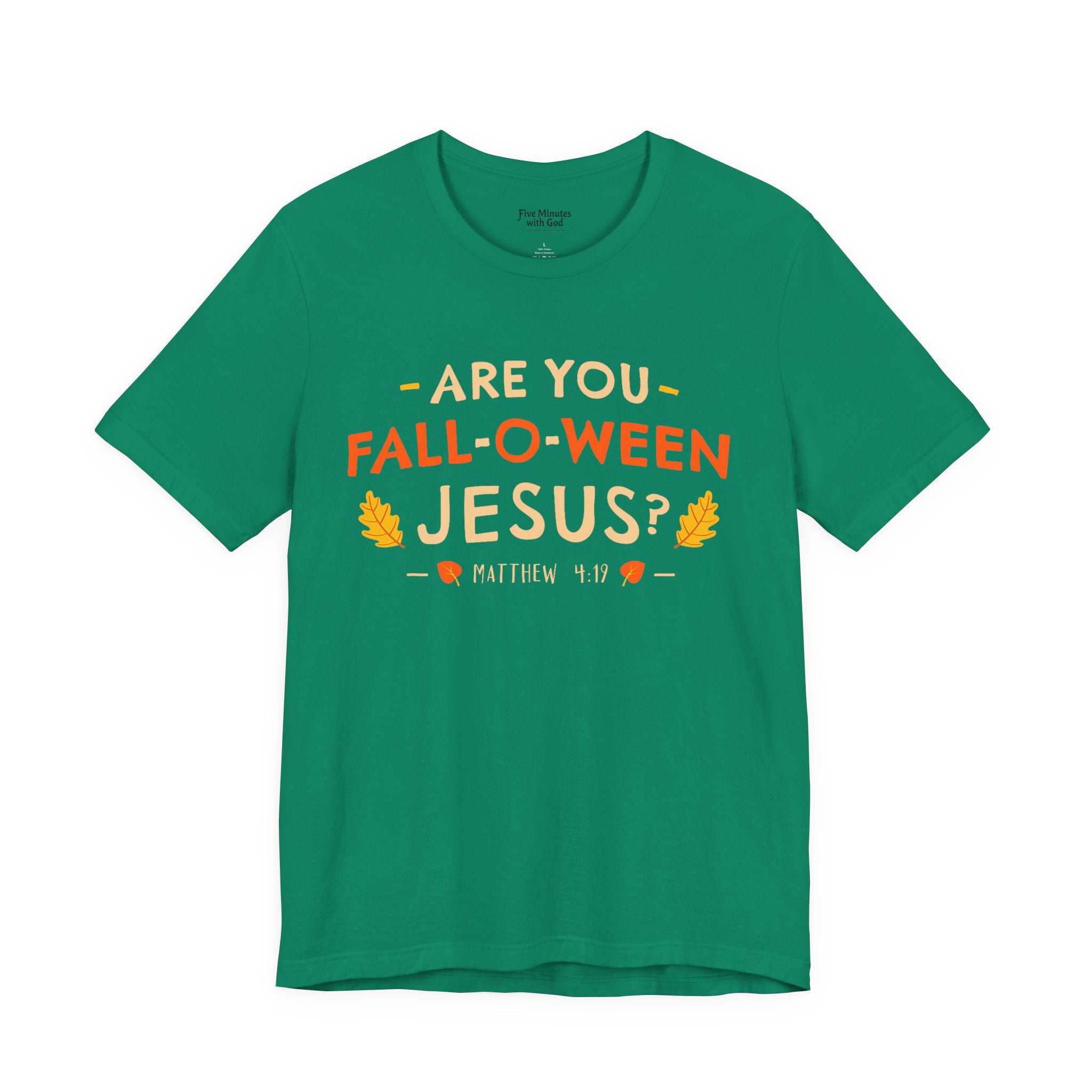 Fall-O-Ween Jesus Unisex Tee, Funny Fall Shirt, Halloween Humor Tee, Autumn Casual Wear, Gift for Jesus Lovers