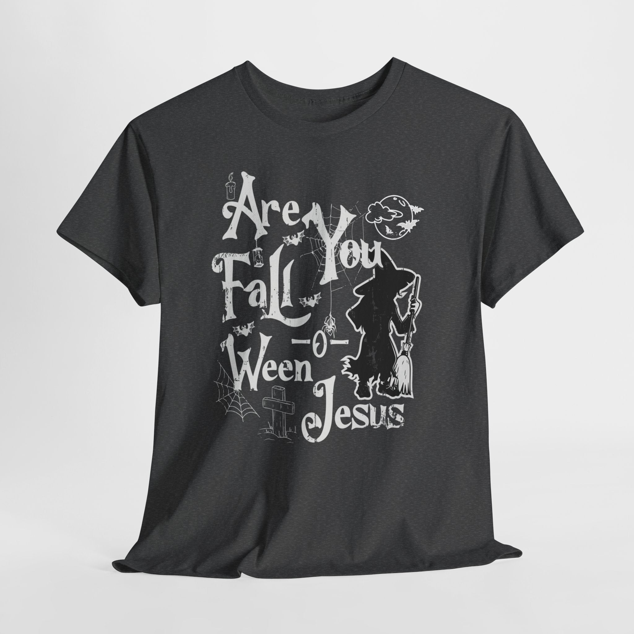 Fall-Themed Unisex Heavy Cotton Tee - Halloween, Jesus Celebration, Autumn Vibes, Casual Wear, Gift Idea