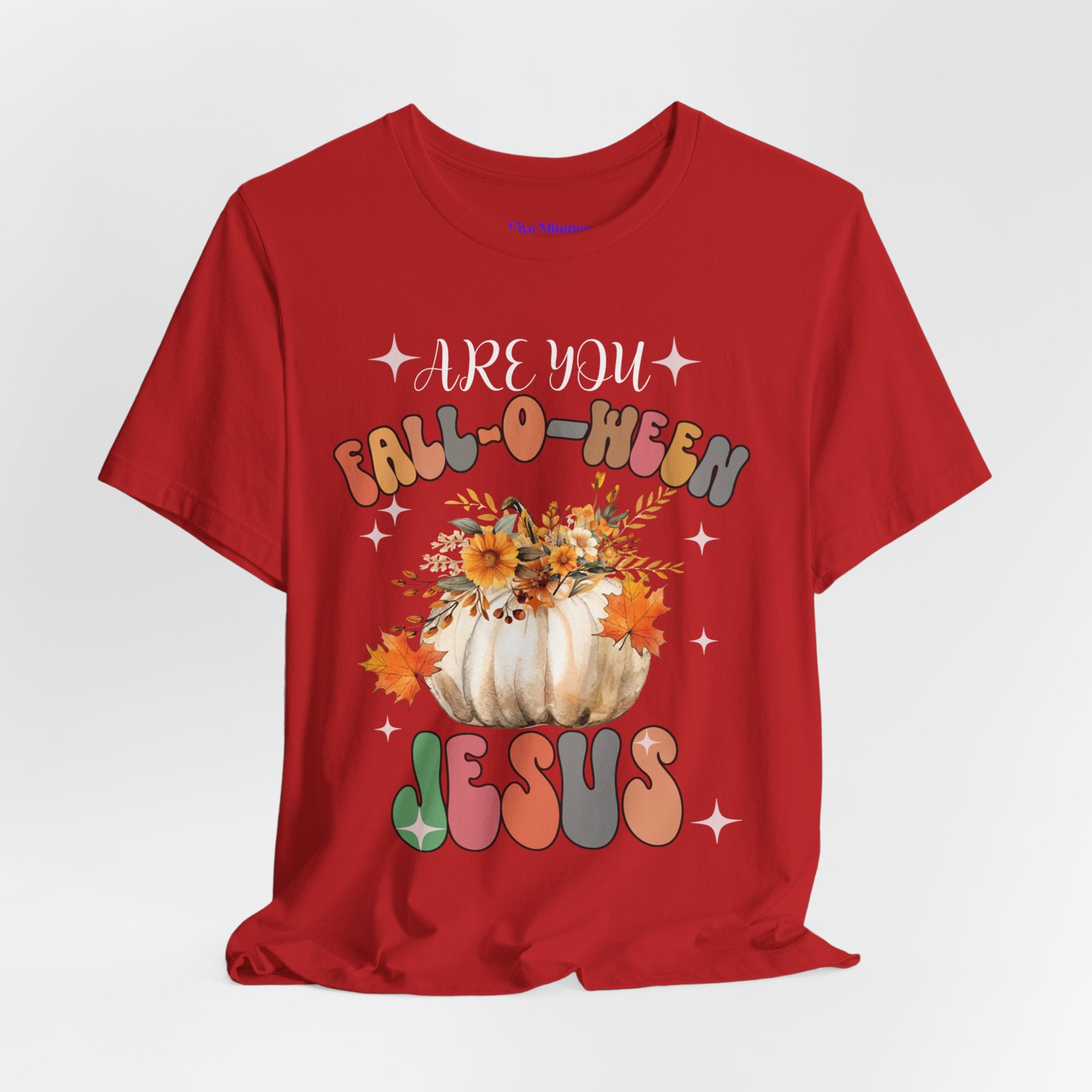 Fall-Themed Jesus Tee, Unisex Jersey T-Shirt, Cozy Autumn Apparel, Thanksgiving Gift, Fall Celebration Shirt, Christian Fashion