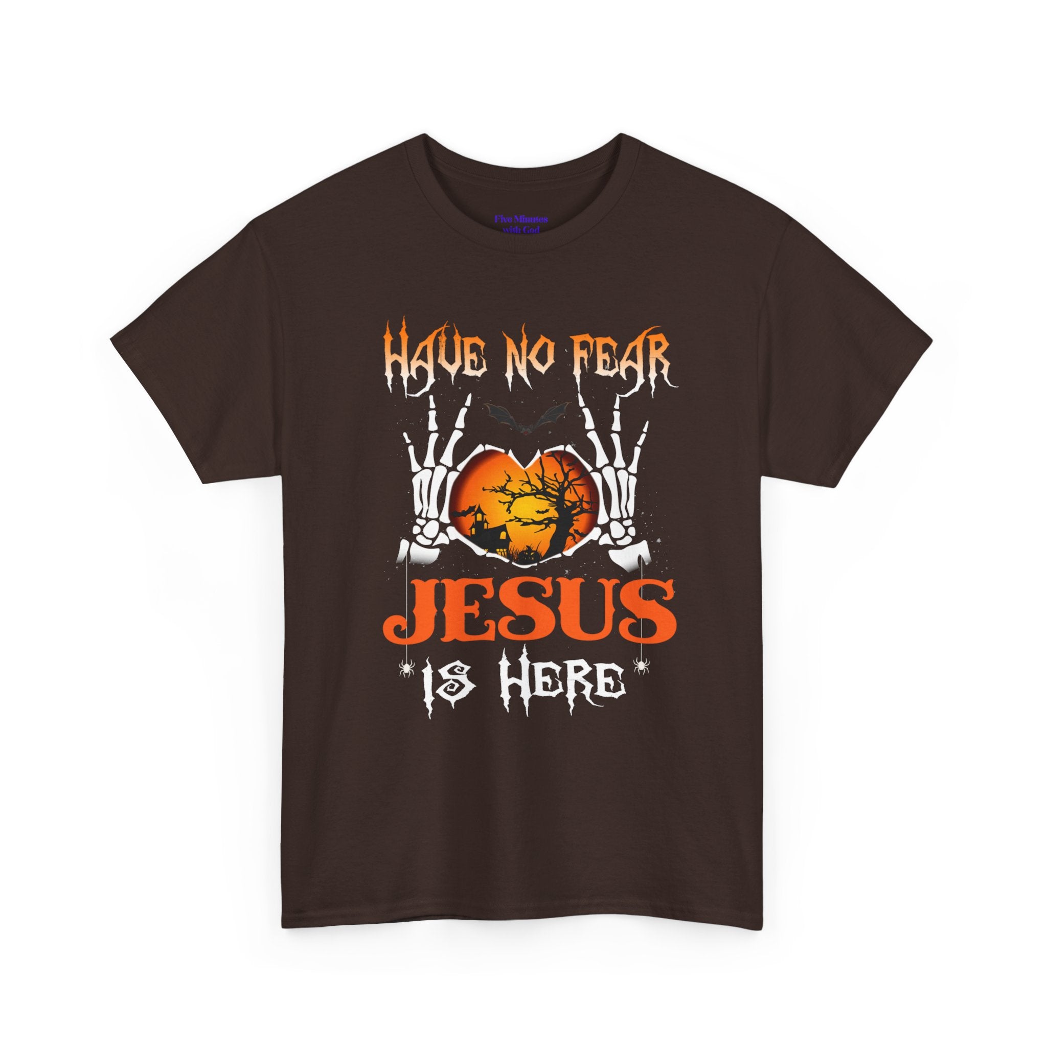 Halloween Faith Tee, Unisex T-Shirt with Skeletons, Jesus is Here, Spooky Season Apparel, Christian Shirt, Autumn Outfit