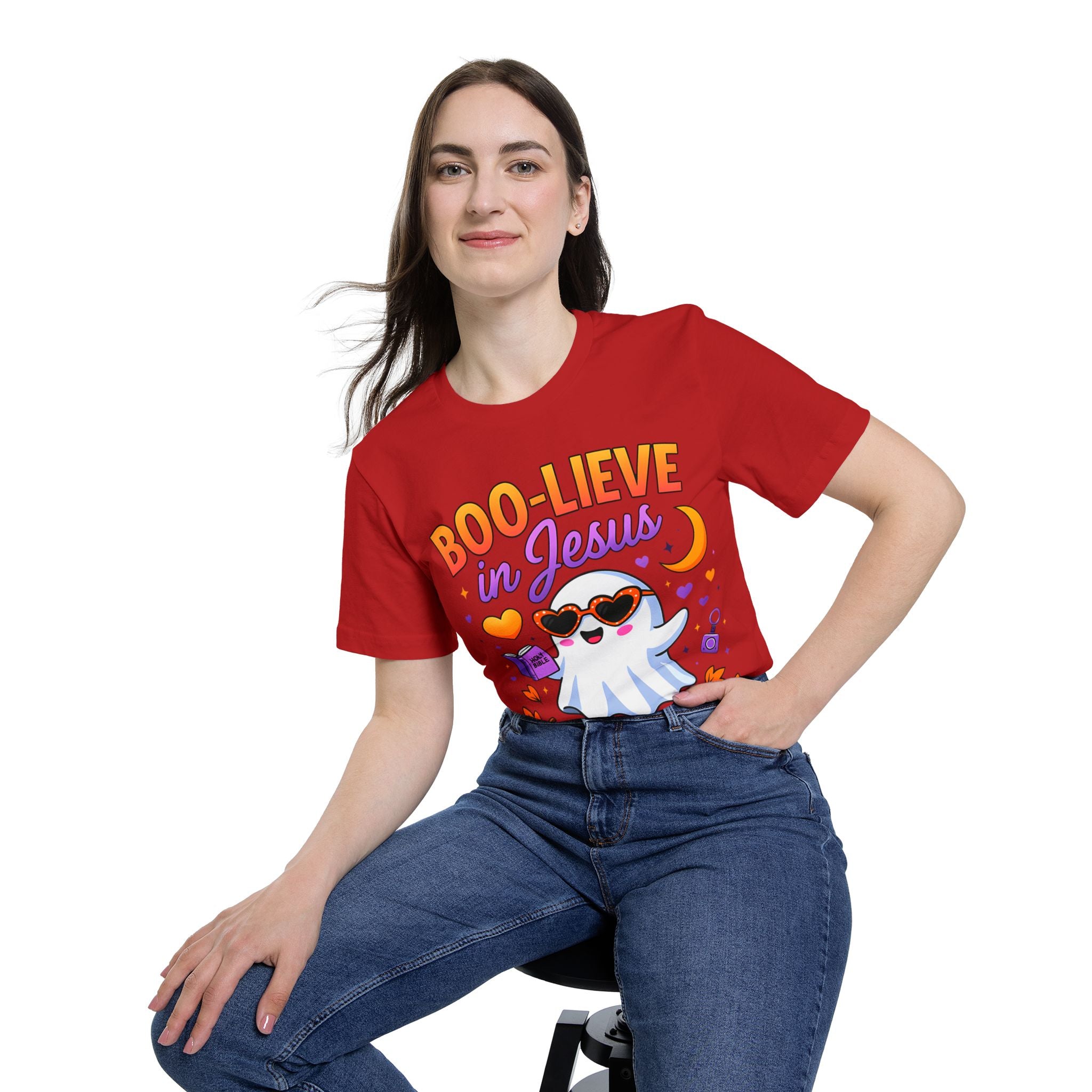 Halloween Christian Ghost T-Shirt, Boo-lieve in Jesus Shirt, Cute Halloween Apparel, Faith-Based Tee, Fall Celebration Top, Spooky [...]