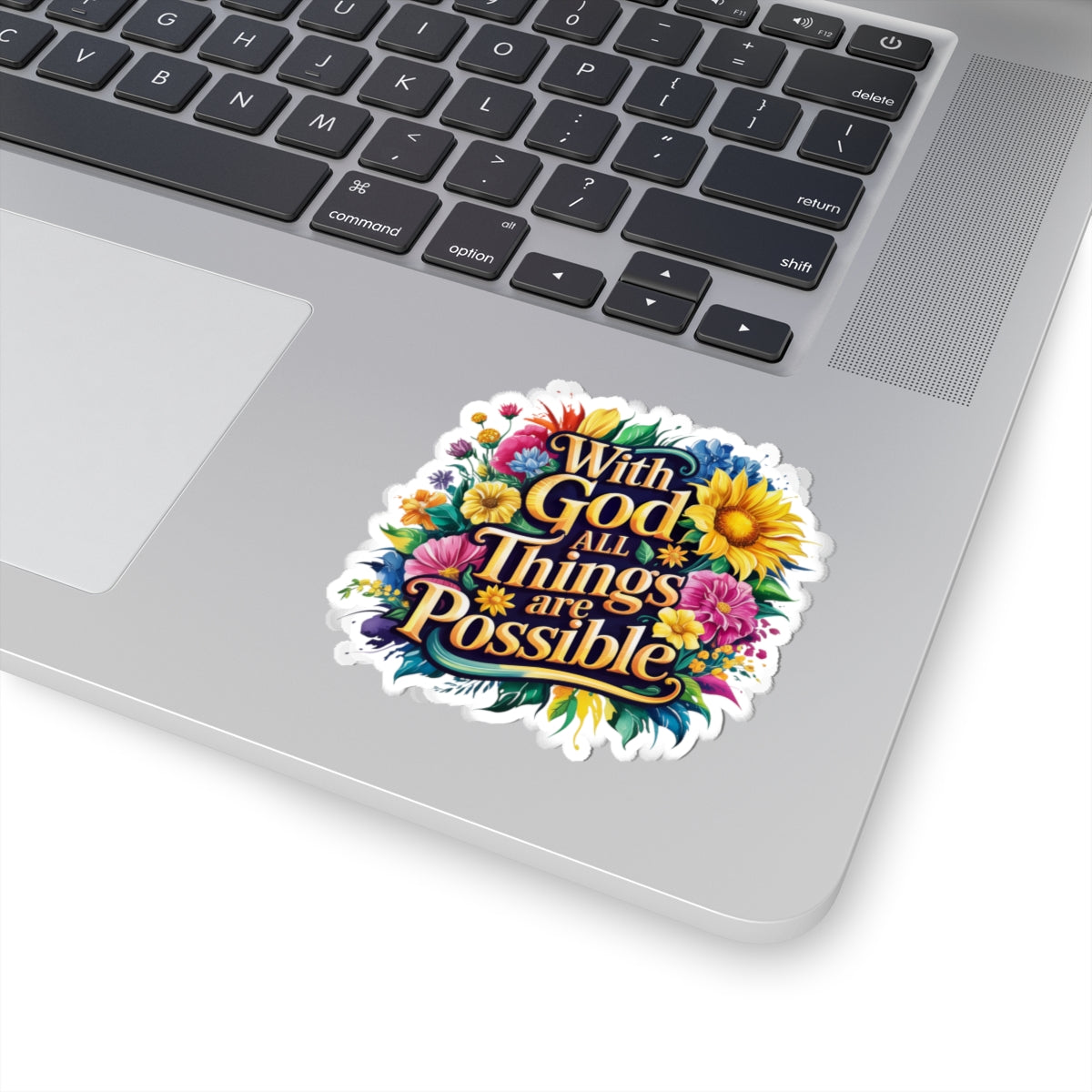 Inspirational Floral Kiss-Cut Stickers, Motivational Decals, Bible Verse Stickers, Christian Gifts, Laptop Stickers, Cheerful Home Decor