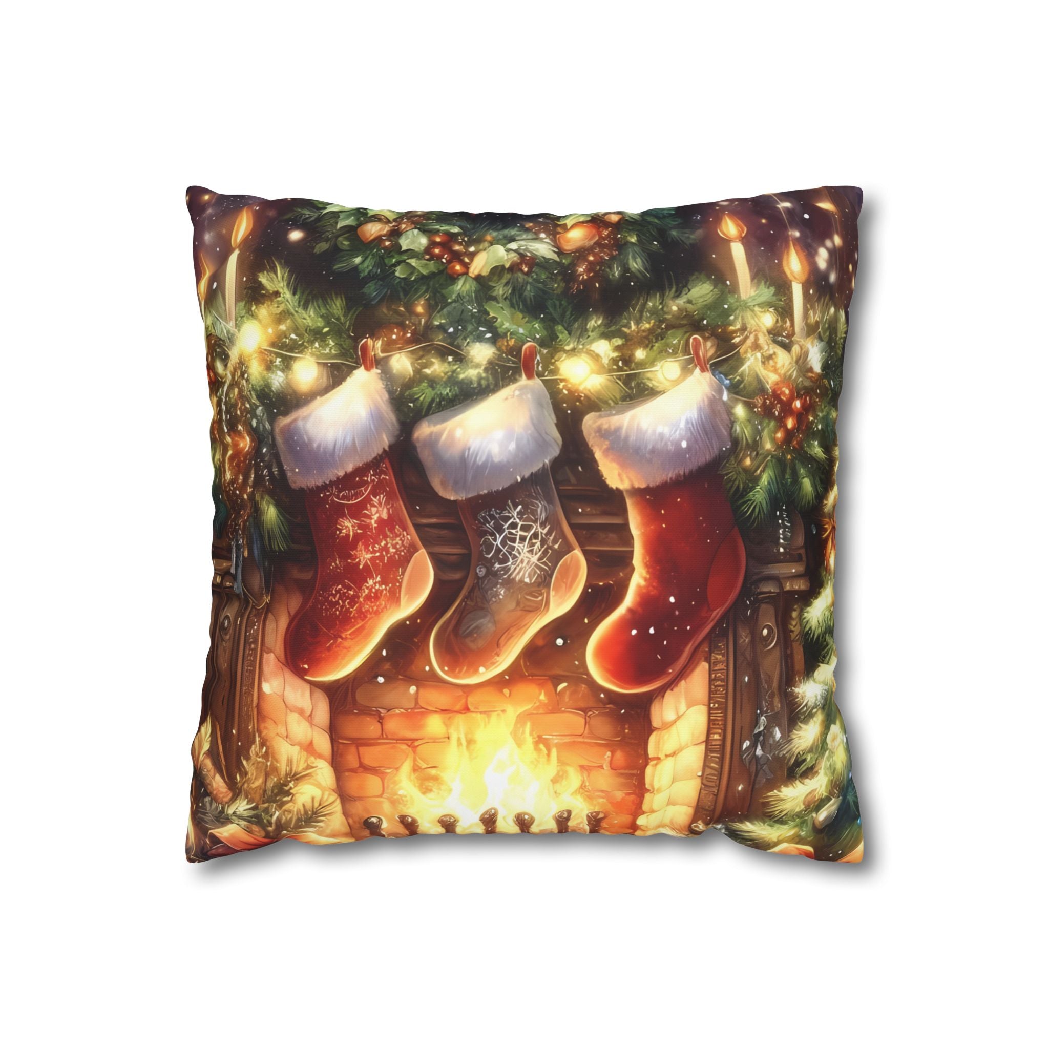Christmas Stockings Decorative Pillow Cover, Cozy Holiday Home Decor, Festive Cushion for Winter, Gift for Friends & Family