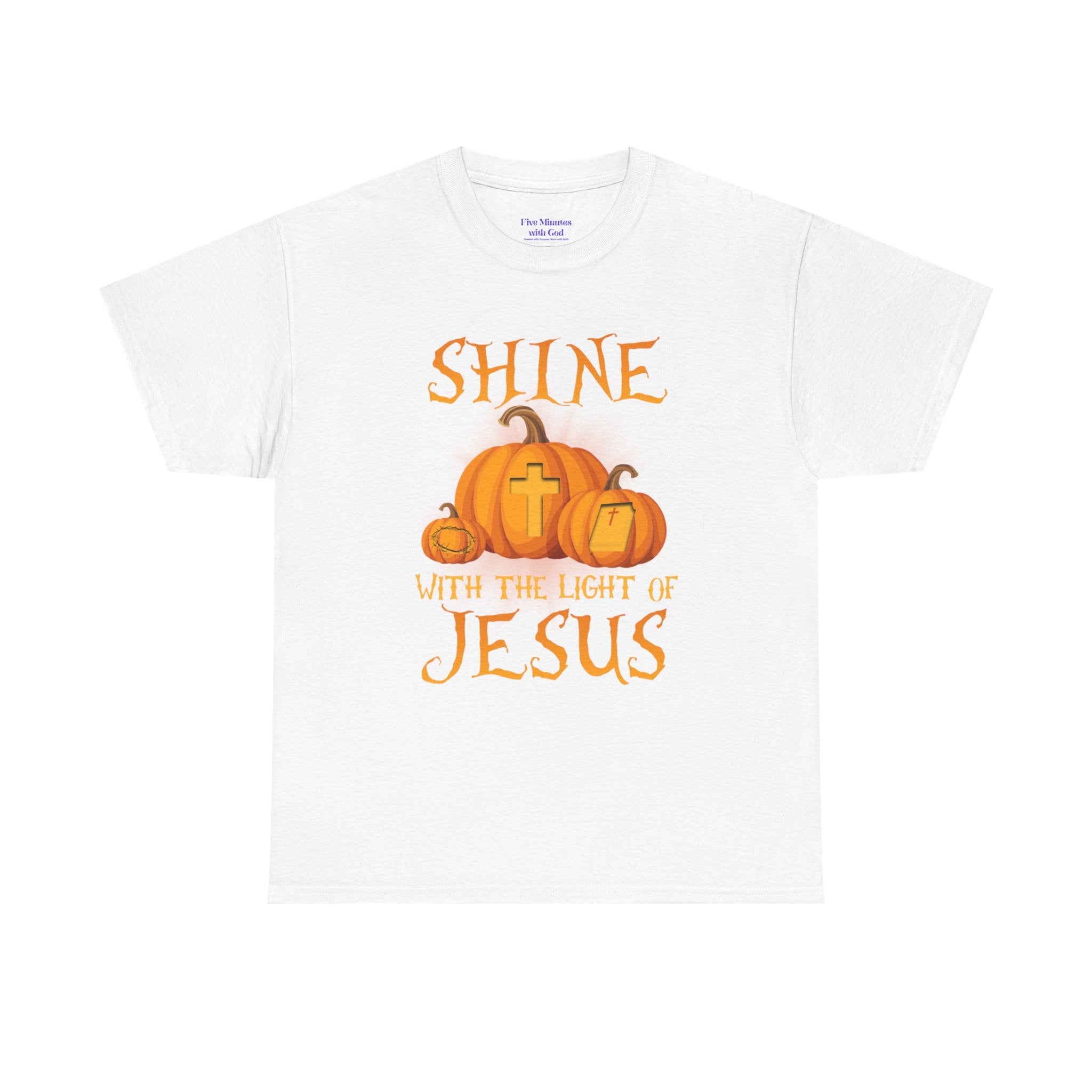 Pumpkin Jesus Unisex Cotton Tee, Faith Tee, Harvest Shirt, Fall Apparel, Christian T-Shirt