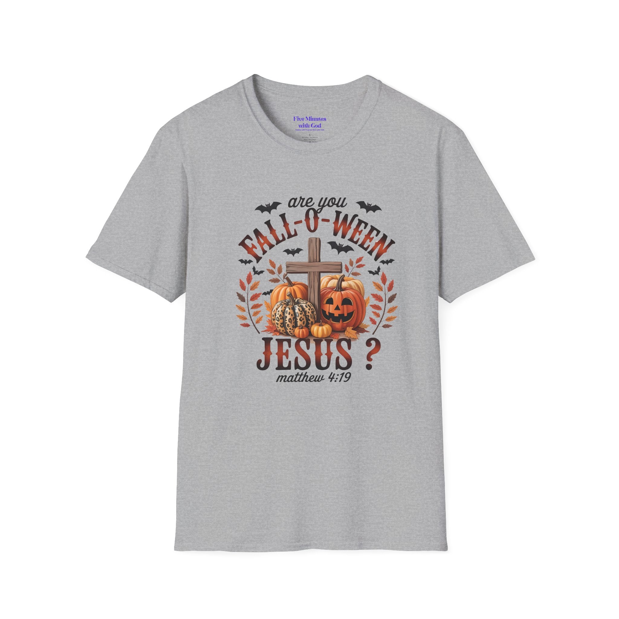 Fall-O-Ween Jesus Unisex T-Shirt, Halloween Tee, Christian Apparel, Fall Shirt, Pumpkin T-Shirt, Autumn Clothing