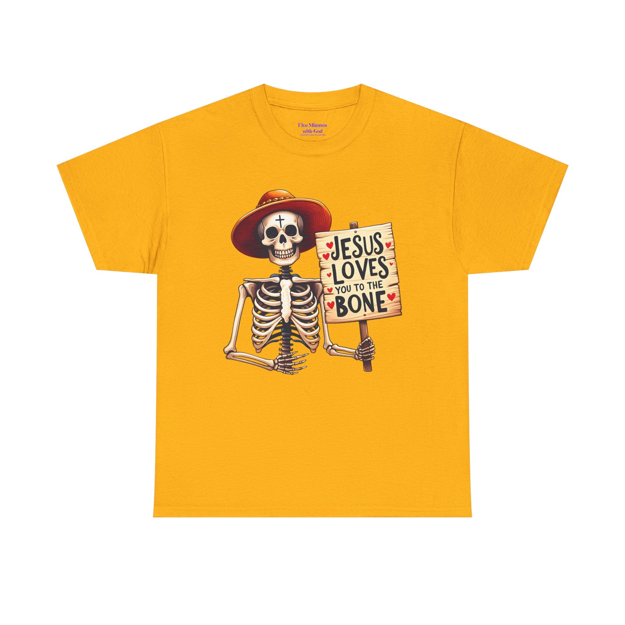 Jesus Loves You to the Bone Tee | Fun Skeleton Shirt, Unisex T-Shirt, Halloween Gift, Faith Apparel, Casual Wear, Holiday Shirt