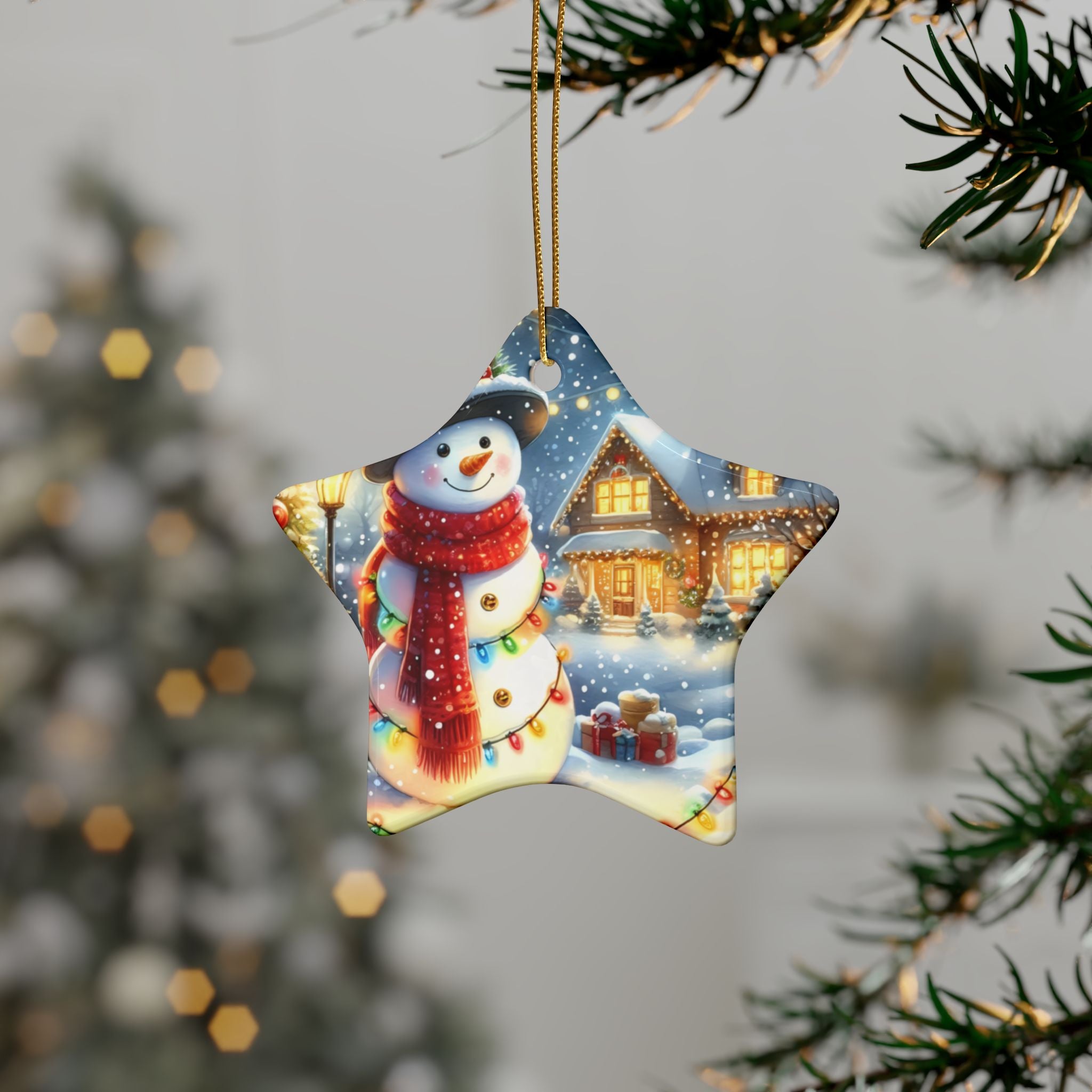 Festive Ceramic Ornaments - Heart-Shaped Snowman Decorations for Christmas, Tree Decor, Holiday Gifts, Home Accents
