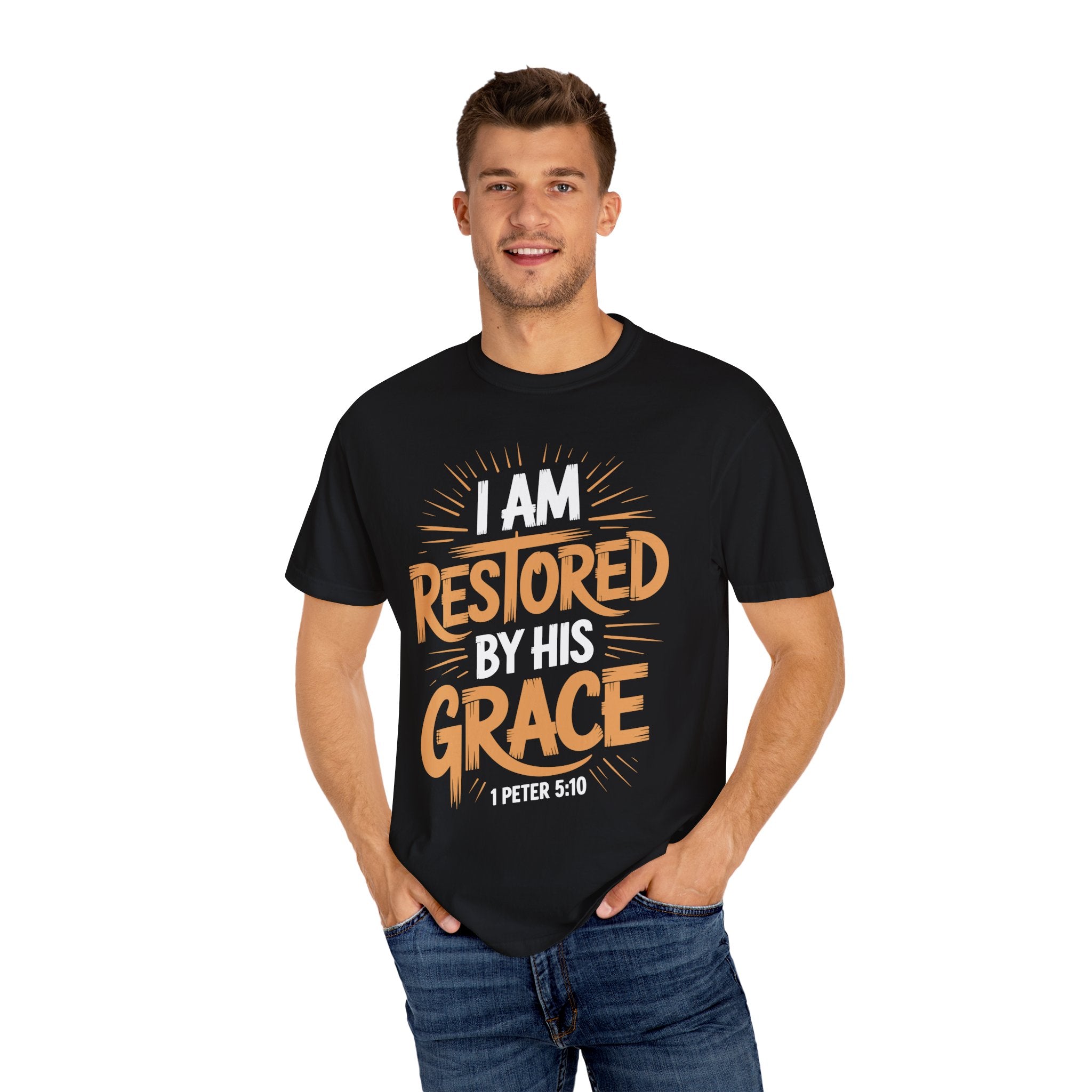 I Am Restored By His Grace Inspirational Graphic Tee