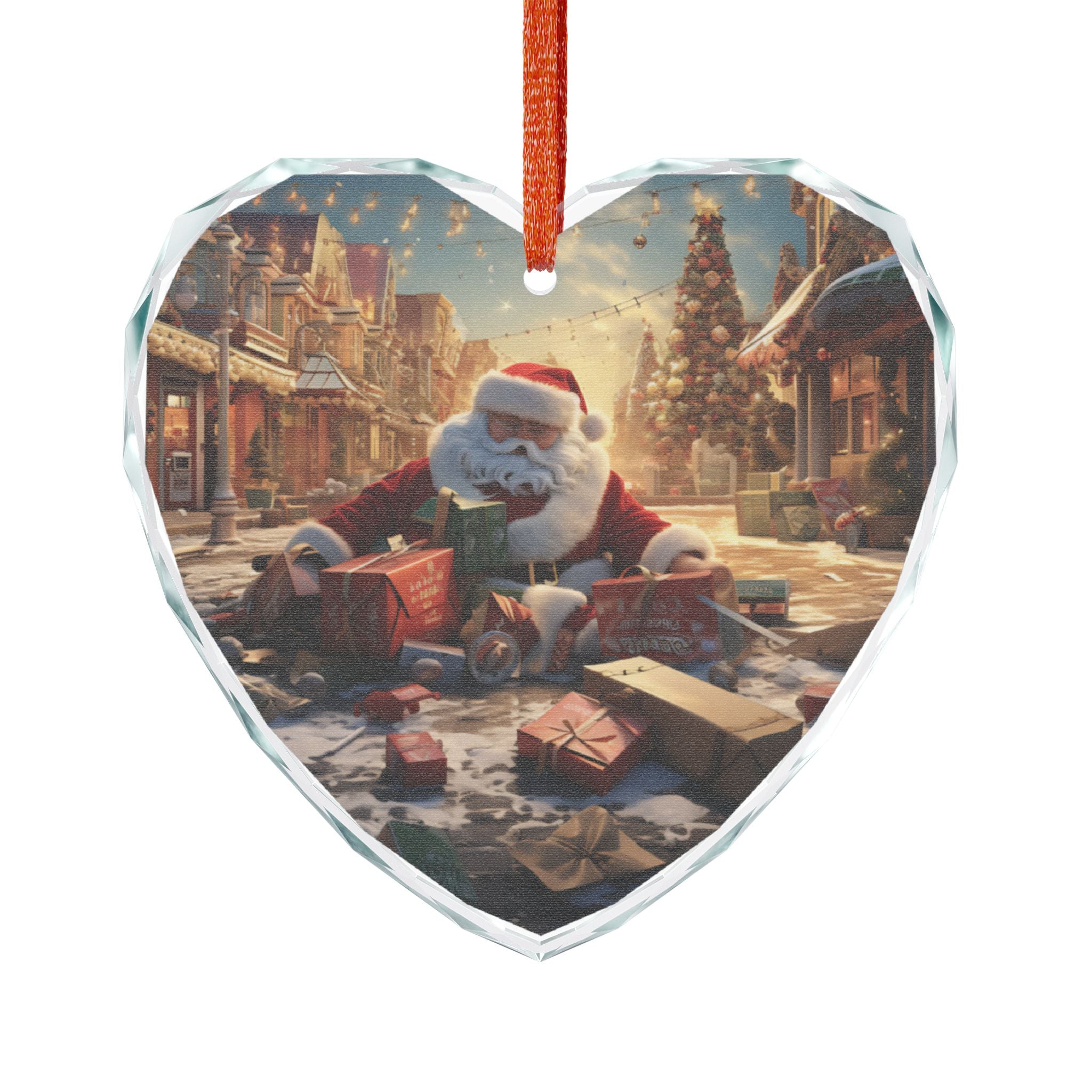 Heart-Shaped Christmas Ornament, Festive Home Décor, Holiday Gift, Santa Decoration, Personalized Tree Ornament