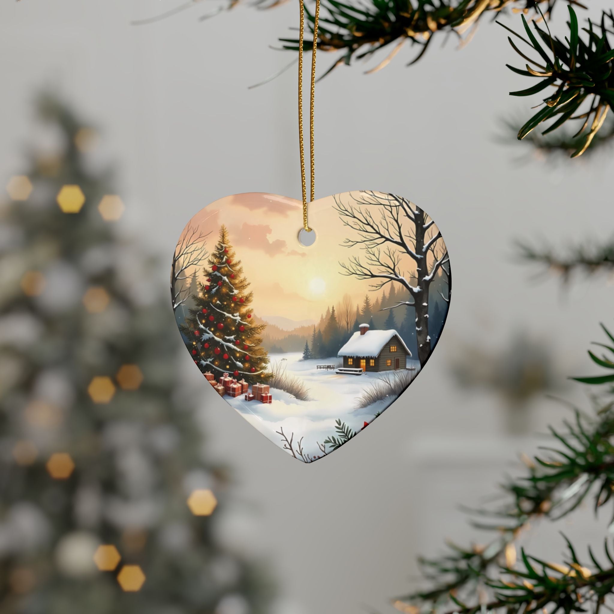 Heart-Shaped Ceramic Ornaments, Cozy Winter Decorations, Holiday Celebrations, Christmas Tree Decor, Personalized Gift