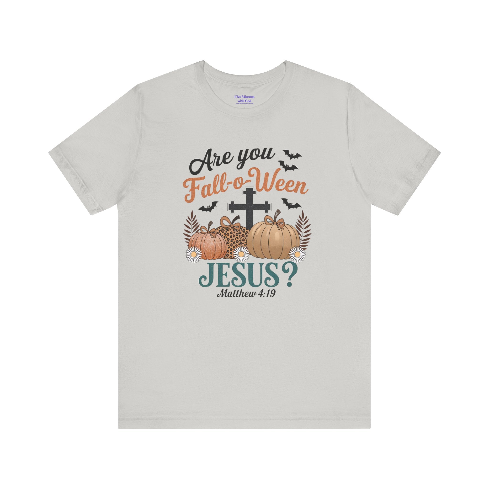 Fall-themed Christian Tee, Are You Fall-o-Ween Jesus?, Unisex Halloween Shirt, Autumn Faith T-Shirt, Pumpkin Design Top