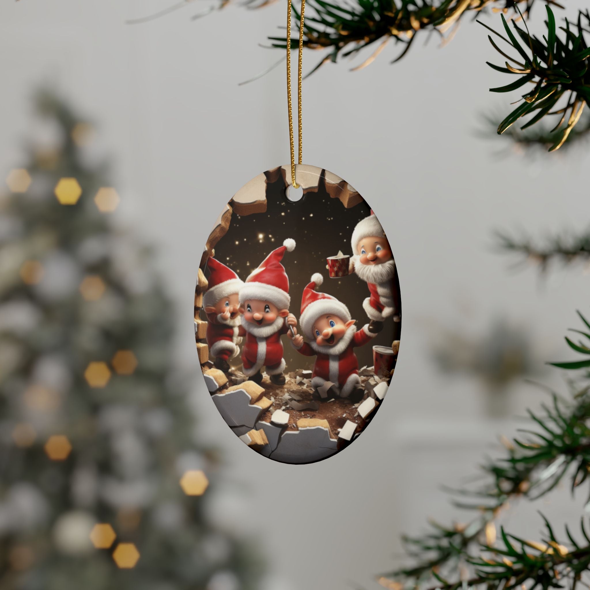 Festive Ceramic Ornaments for Christmas Decor, Holiday Gifts, Tree Decorations, Celebration Accessories, Santa Theme Ornaments