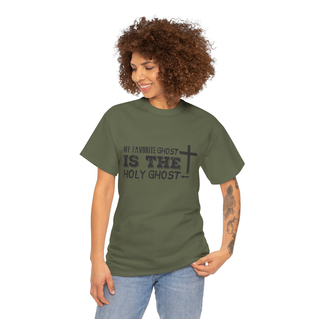 Unisex Cotton Tee - My Favorite Ghost is the Holy Ghost Shirt, Religious T-Shirt, Christian Apparel, Spiritual Gift, Halloween Shirt