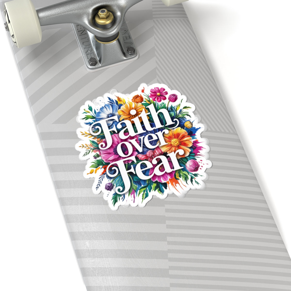 Floral Faith Over Fear Stickers - Inspirational, Motivational, Laptop Decor, Gift for Friends, Journal Decor, Positive Affirmation