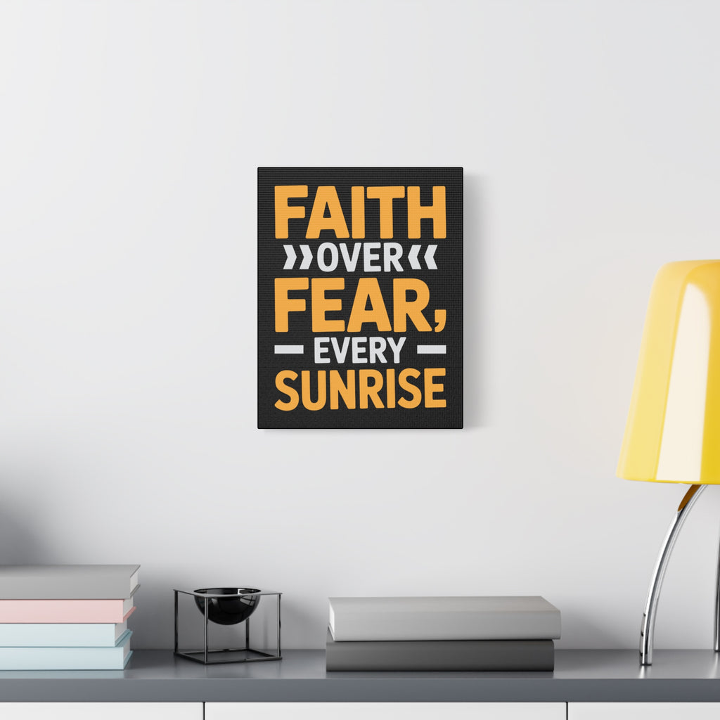 Inspirational Wall Art, Motivation Decor, Faith over Fear Canvas, Uplifting Home Decoration, Perfect Gift for New Beginnings