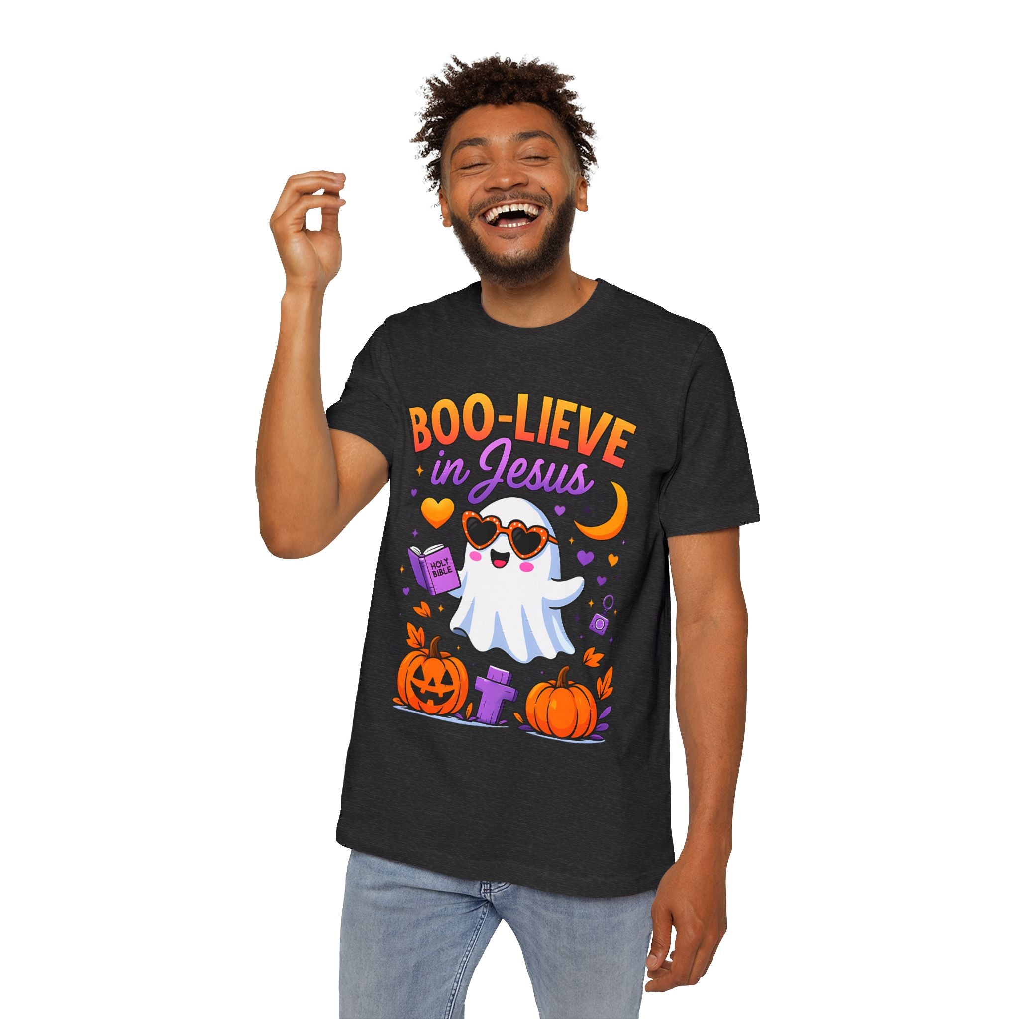 Halloween Christian Ghost T-Shirt, Boo-lieve in Jesus Shirt, Cute Halloween Apparel, Faith-Based Tee, Fall Celebration Top, Spooky [...]