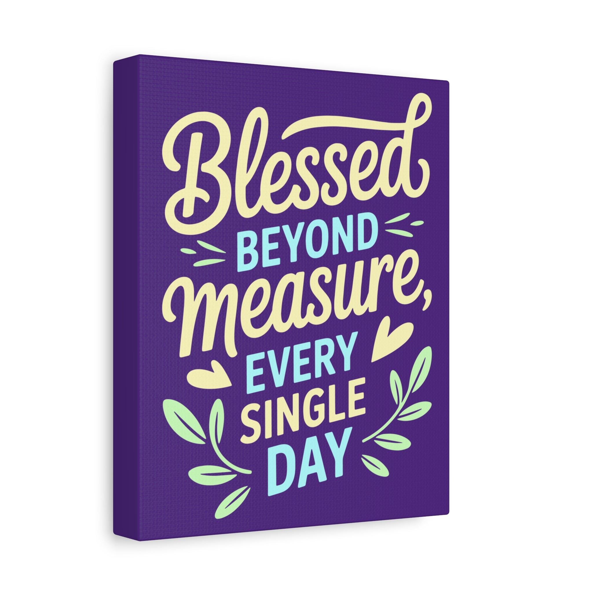 Purple Inspirational Wall Art, Blessed Beyond Measure Canvas, Uplifting Home Decor, Positive Quote Artwork, Gift for Friends & Family