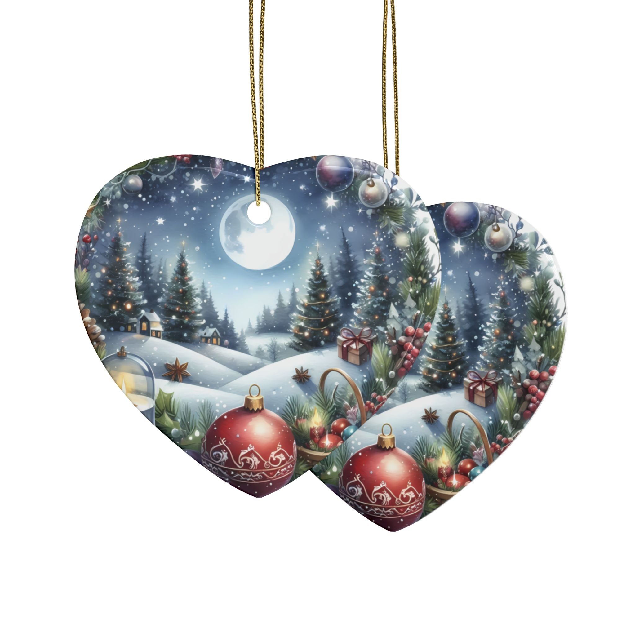 Christmas Ceramic Ornaments - Heart-Shaped Decor for Holiday Celebrations, Tree Decorations, Gift Tags, 1pcs, 5pcs, 10pcs, 20pcs
