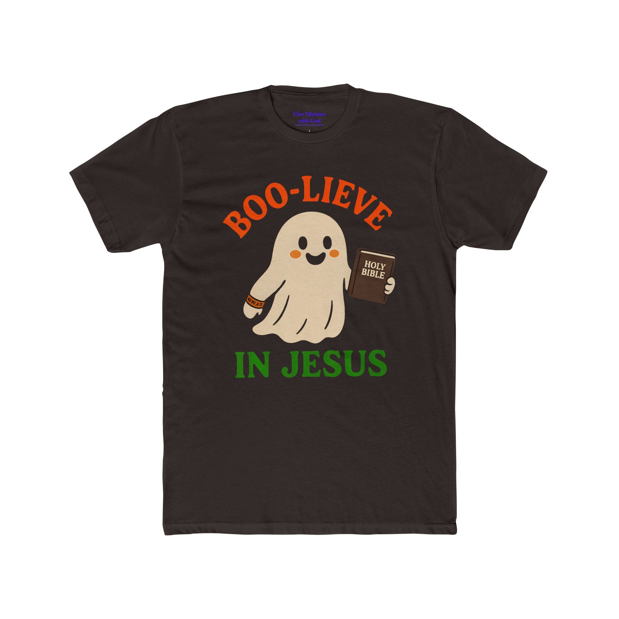 Boo-lieving Ghost Unisex Cotton Crew Tee, Halloween shirt, Jesus shirt, Christian apparel, spooky t-shirt, fun gift idea
