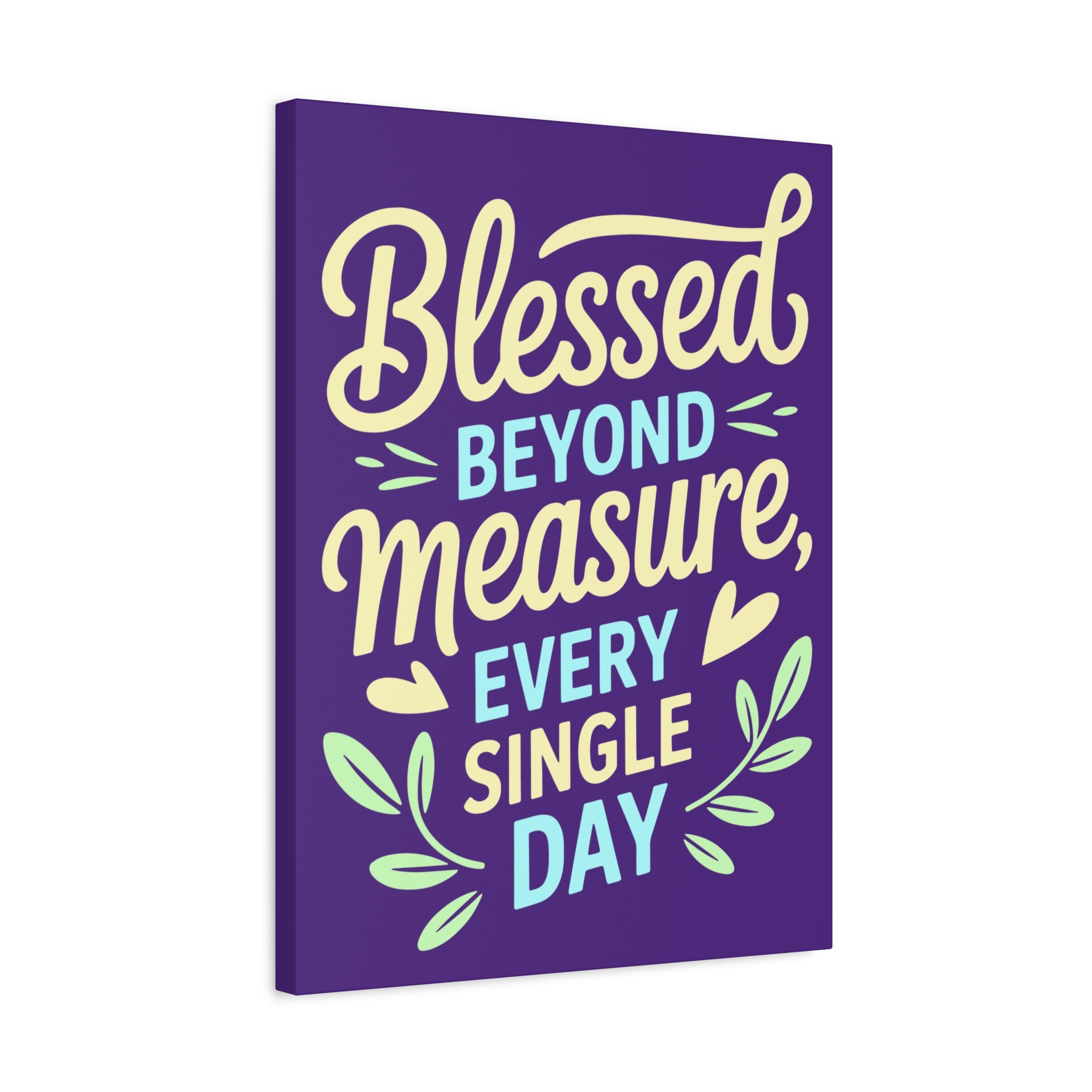 Purple Inspirational Wall Art, Blessed Beyond Measure Canvas, Uplifting Home Decor, Positive Quote Artwork, Gift for Friends & Family