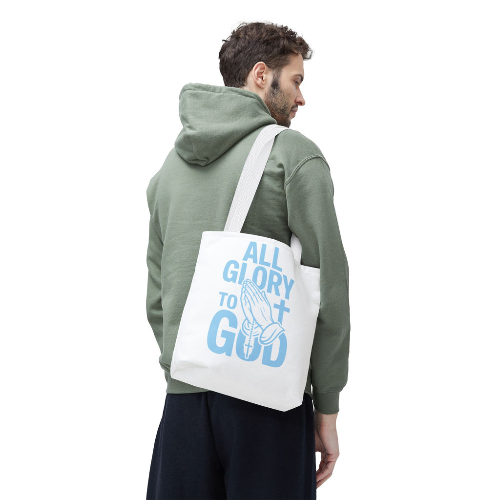 Faith-Inspired Tote Bag, All Glory to God, Christian Gift, Reusable Shopping Bag, Inspirational Tote, Church Event Carryall