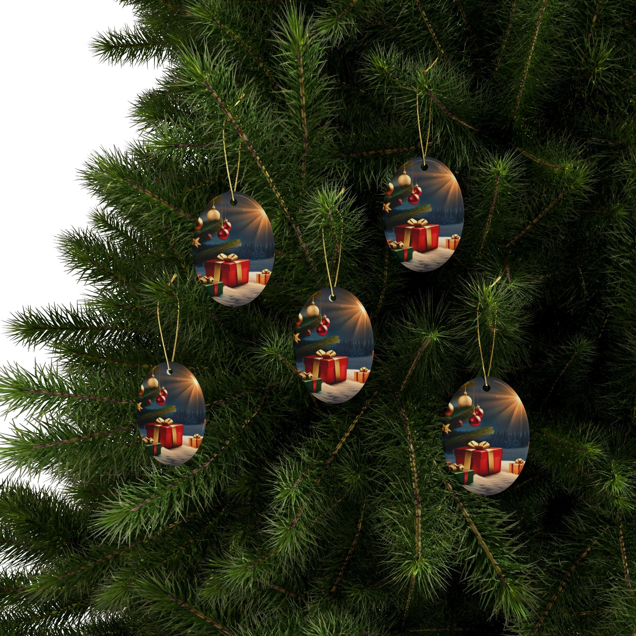 Star Ceramic Christmas Ornaments - Holiday Decor, Personalized Gifts, Tree Decorations, Festive Keepsakes, Custom Ornament Sets