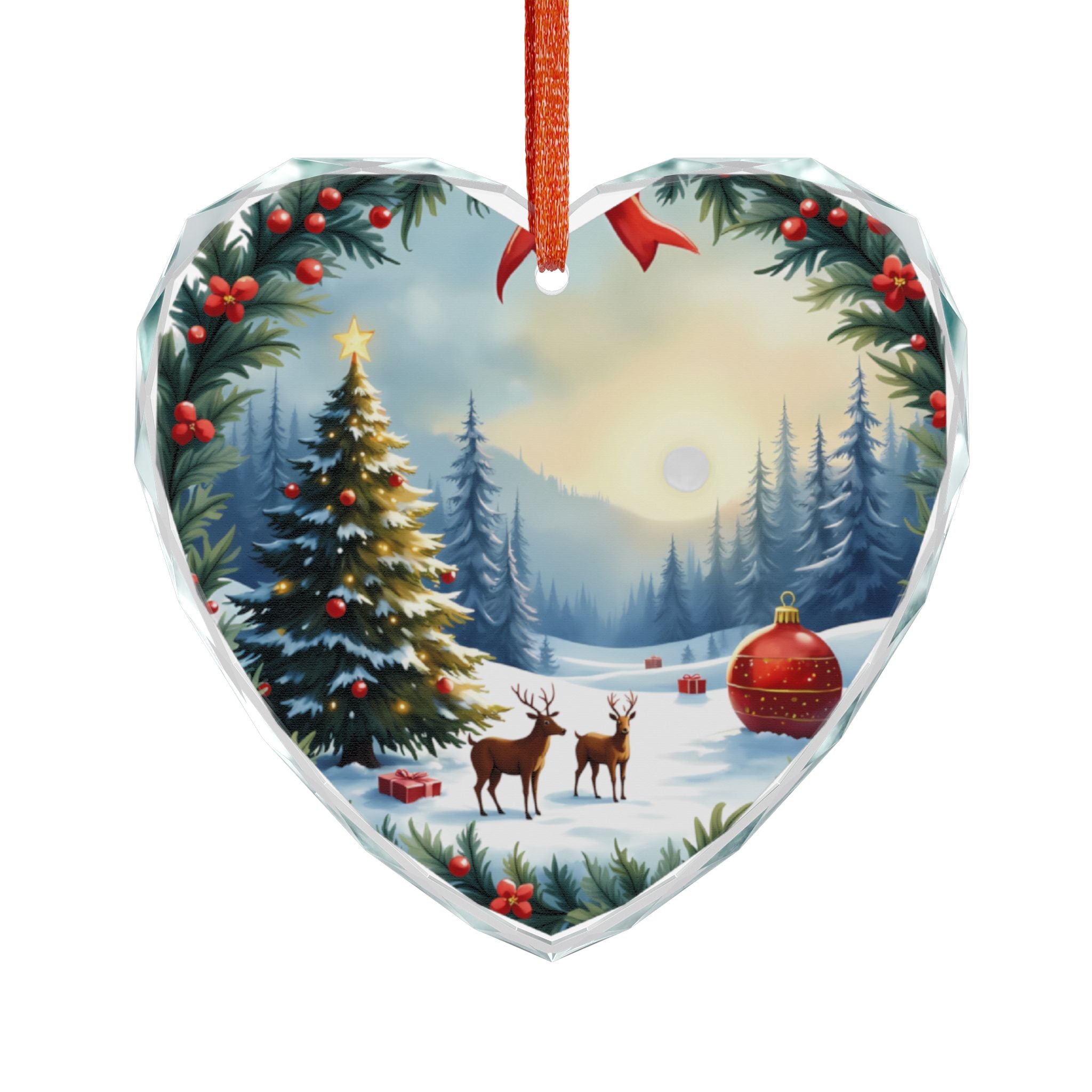 Heart-Shaped Christmas Ornament, Winter Wonderland Decor, Holiday Keepsake for Tree, Gift Idea for Christmas, Unique Seasonal Decor