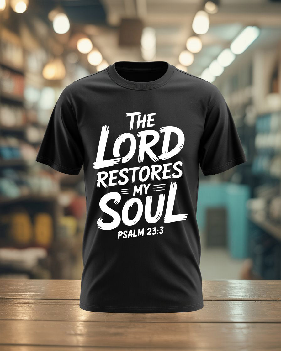 Inspirational Unisex T-Shirt - The Lord Restores My Soul