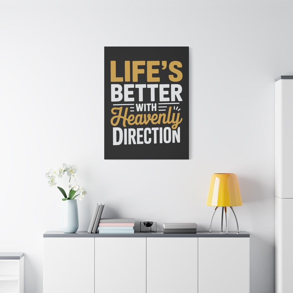 Heavenly Direction Canvas Wall Art, Inspirational Home Decor, Motivational Gift, Modern Wall Hanging, Perfect for Any Room