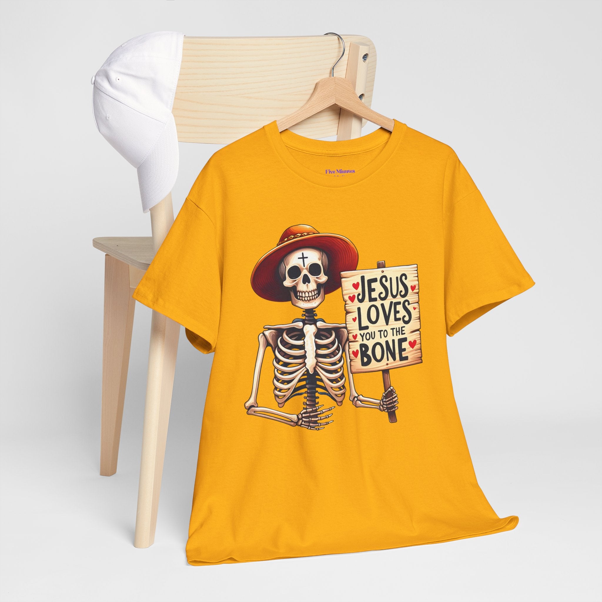 Jesus Loves You to the Bone Tee | Fun Skeleton Shirt, Unisex T-Shirt, Halloween Gift, Faith Apparel, Casual Wear, Holiday Shirt