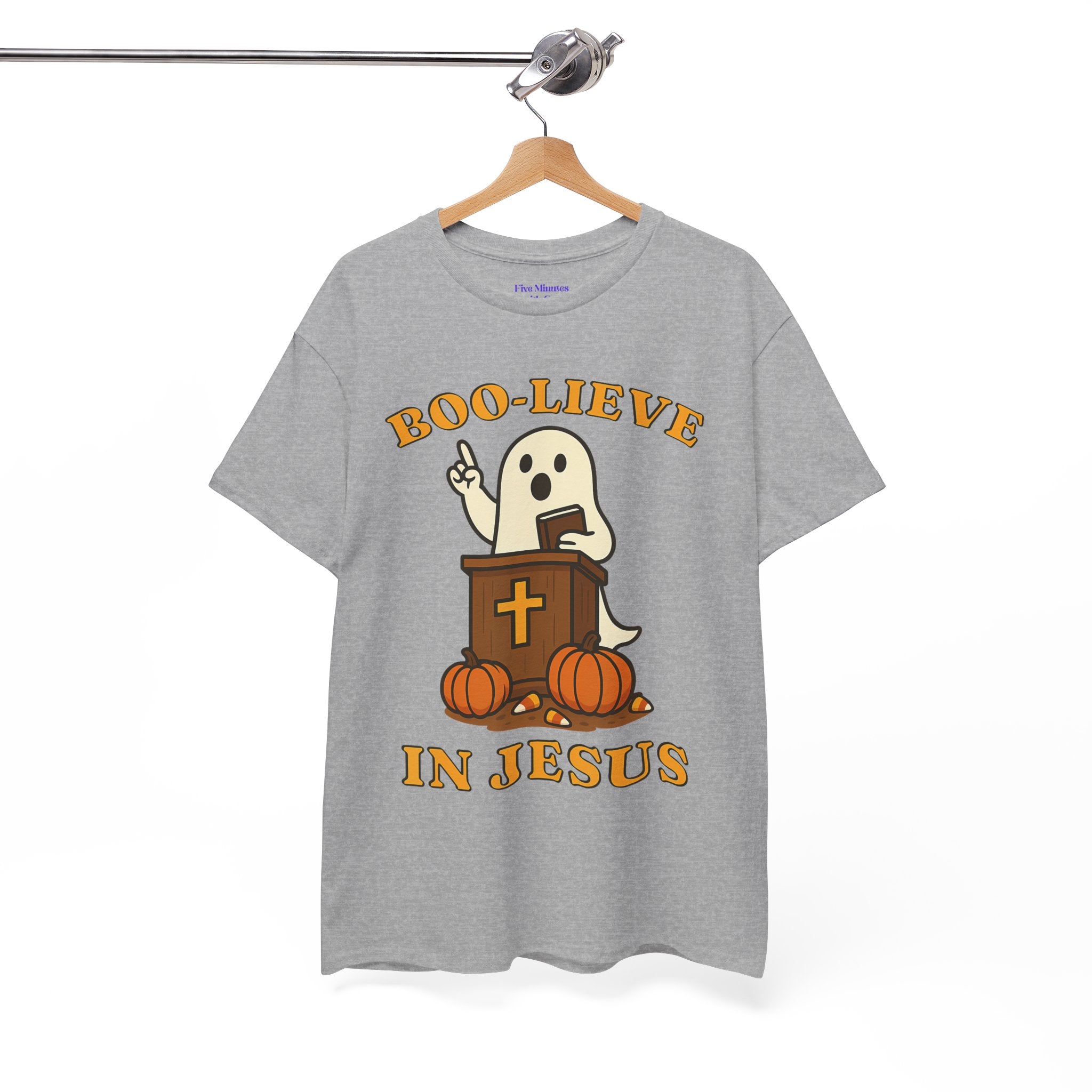 Boo-Lieve in Jesus Tee, Halloween Shirt, Unisex Cotton Tee, Fall Fashion, Religious T-Shirt, Spooky Season Apparel